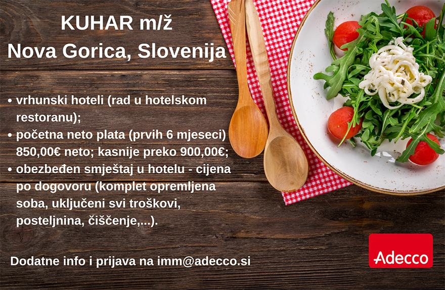Kuhar (m/ž) - ADECCO H.R. d.o.o. Kuhar (m/ž)