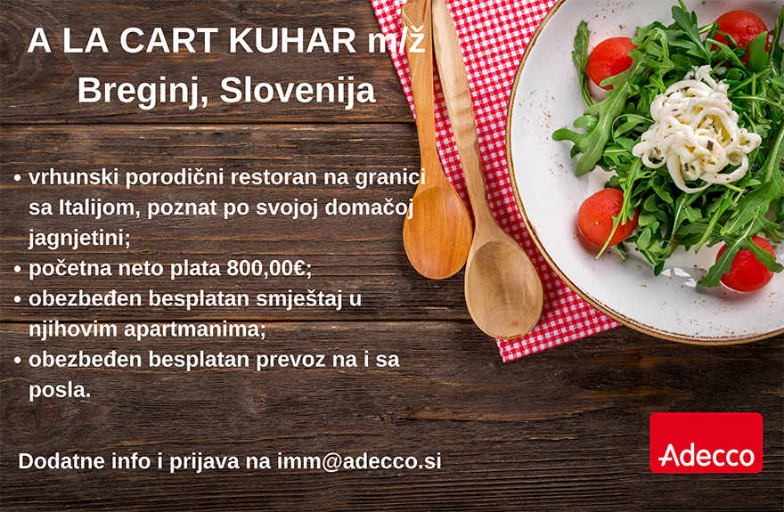 A’ la carte kuhar (m/ž)