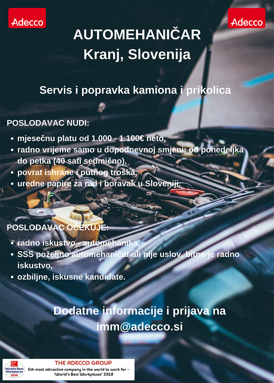 Automehaničar (m/ž) - ADECCO H.R. d.o.o. Automehaničar (m/ž)