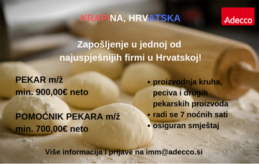 Pekar (m/ž) - ADECCO H.R. d.o.o. Pekar (m/ž)