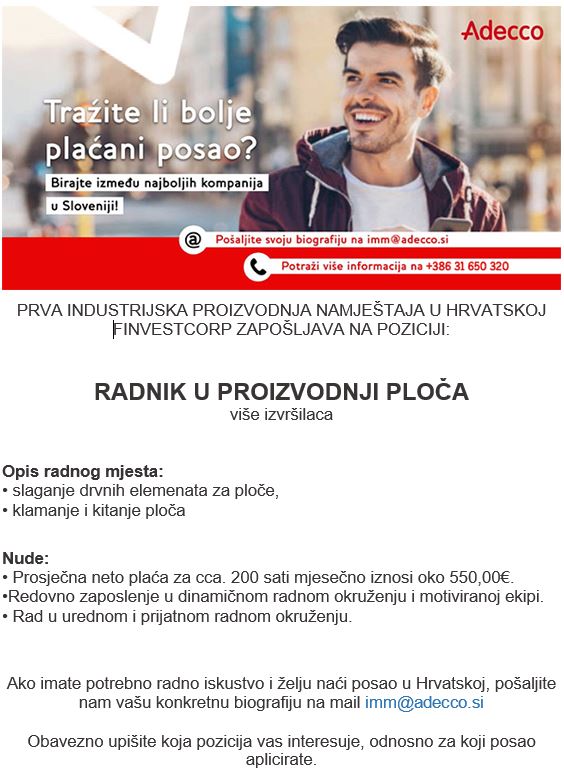 Radnik u proizvodnji ploča (m/ž)