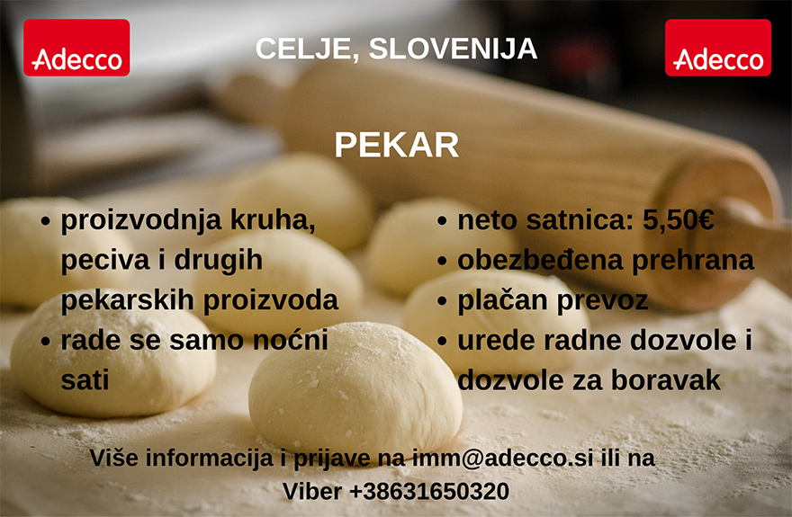 Pekar (m/ž) - ADECCO H.R. d.o.o. Pekar (m/ž)