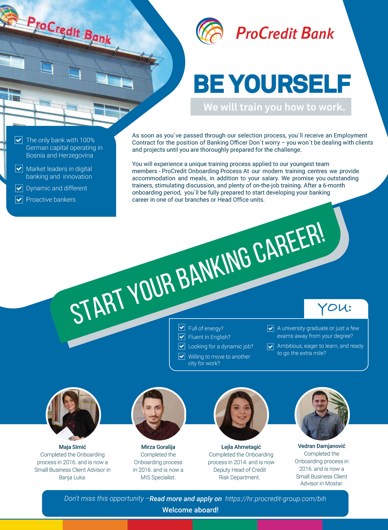 Banking Officer (m/f) - ProCredit Bank d.d. Banking Officer (m/f)