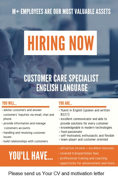Customer care specialist english language
