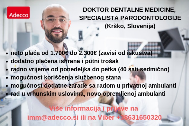 Doktor dentalne medicine (m/ž)