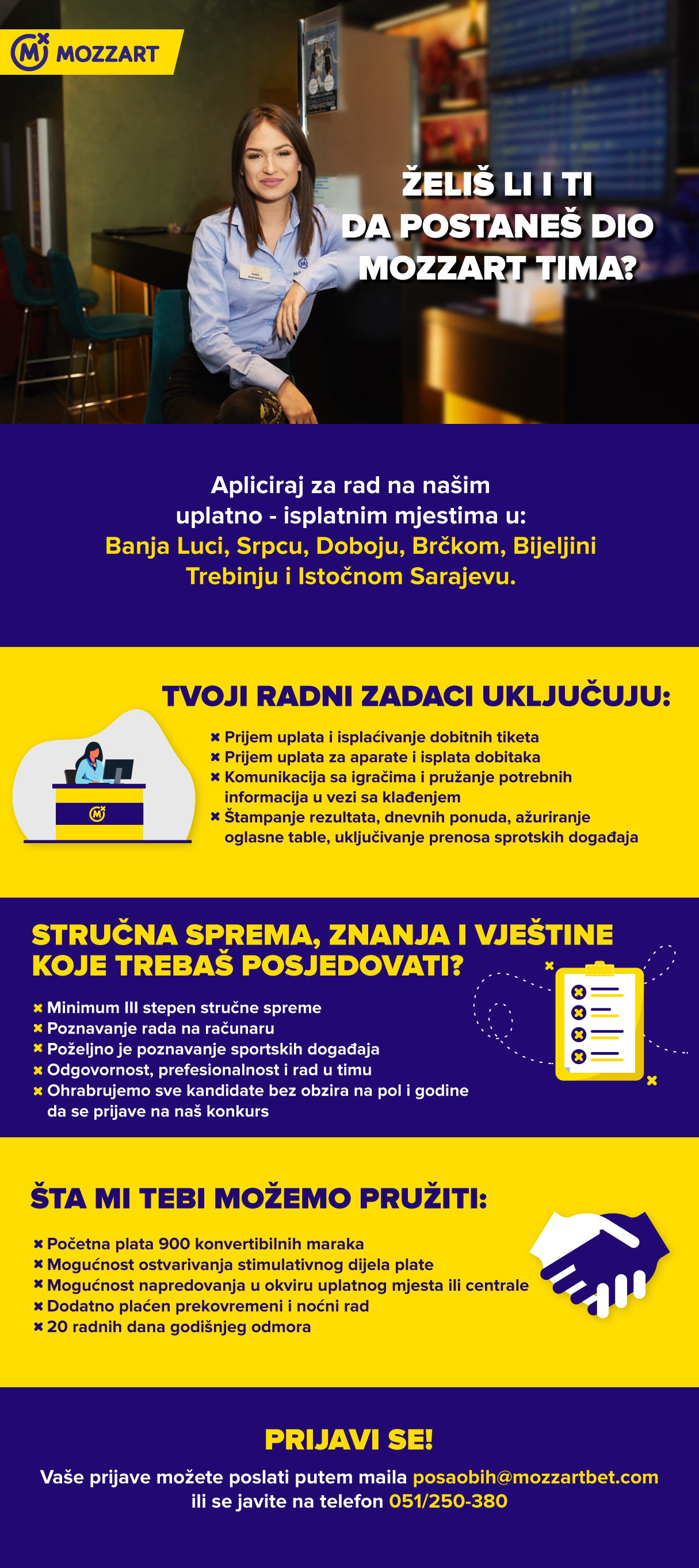 Operater na uplatnom mjestu (m/ž) - Mozzart d.o.o. Operater na uplatnom mjestu (m/ž)