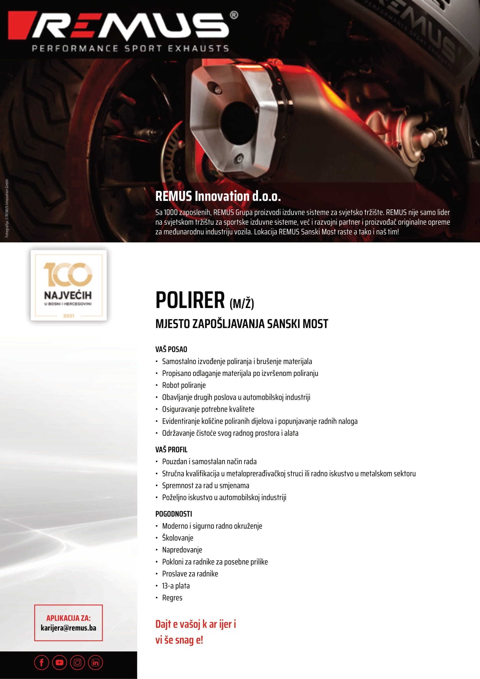 Polirer (m/ž) - Remus Innovation d.o.o. Polirer (m/ž)