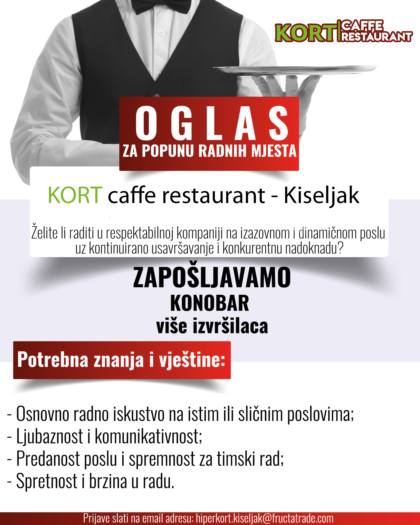 Konobar (m/ž) - Fructa Trade d.o.o Konobar (m/ž)