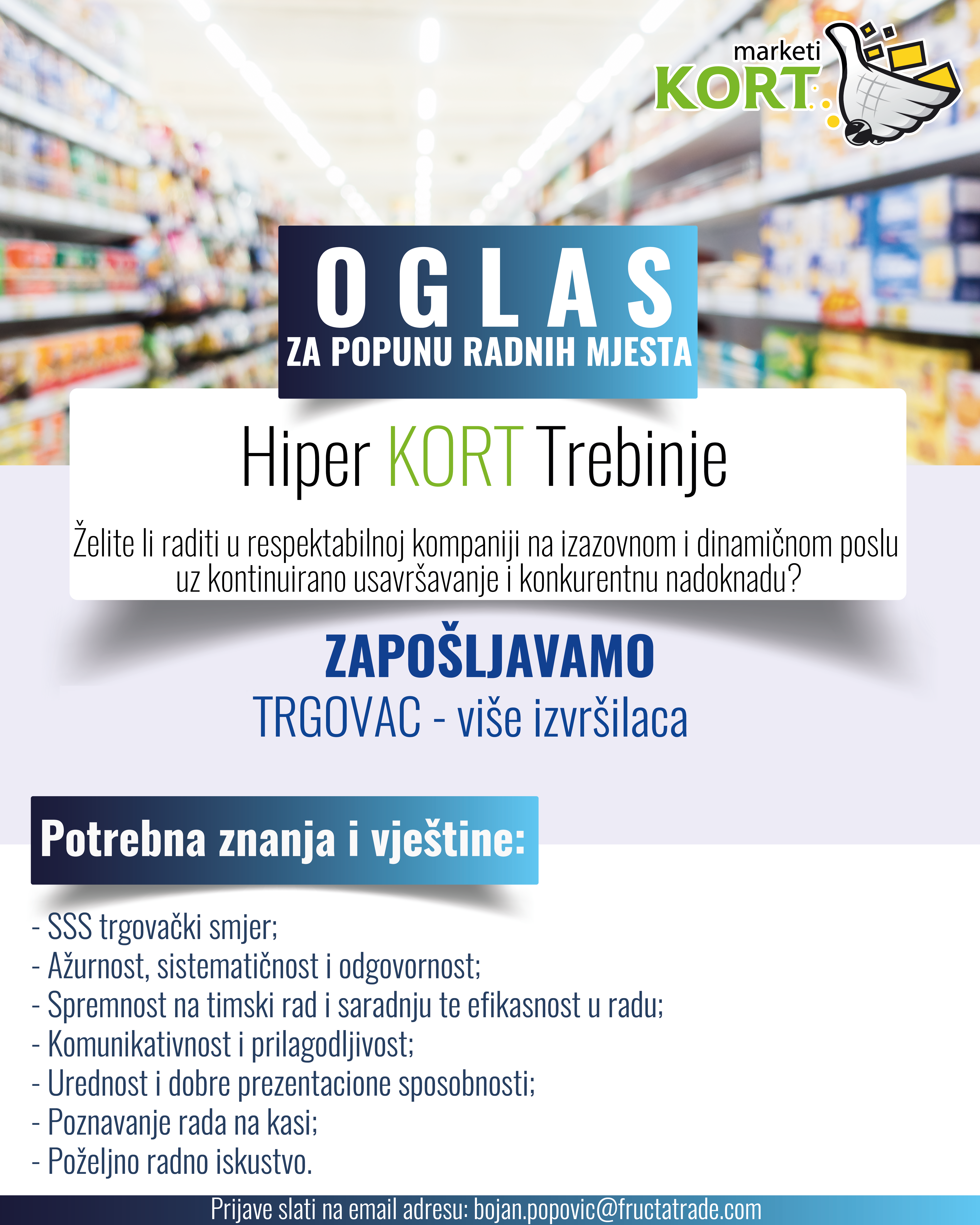 Trgovac (m/ž) - Fructa Trade d.o.o Trgovac (m/ž)