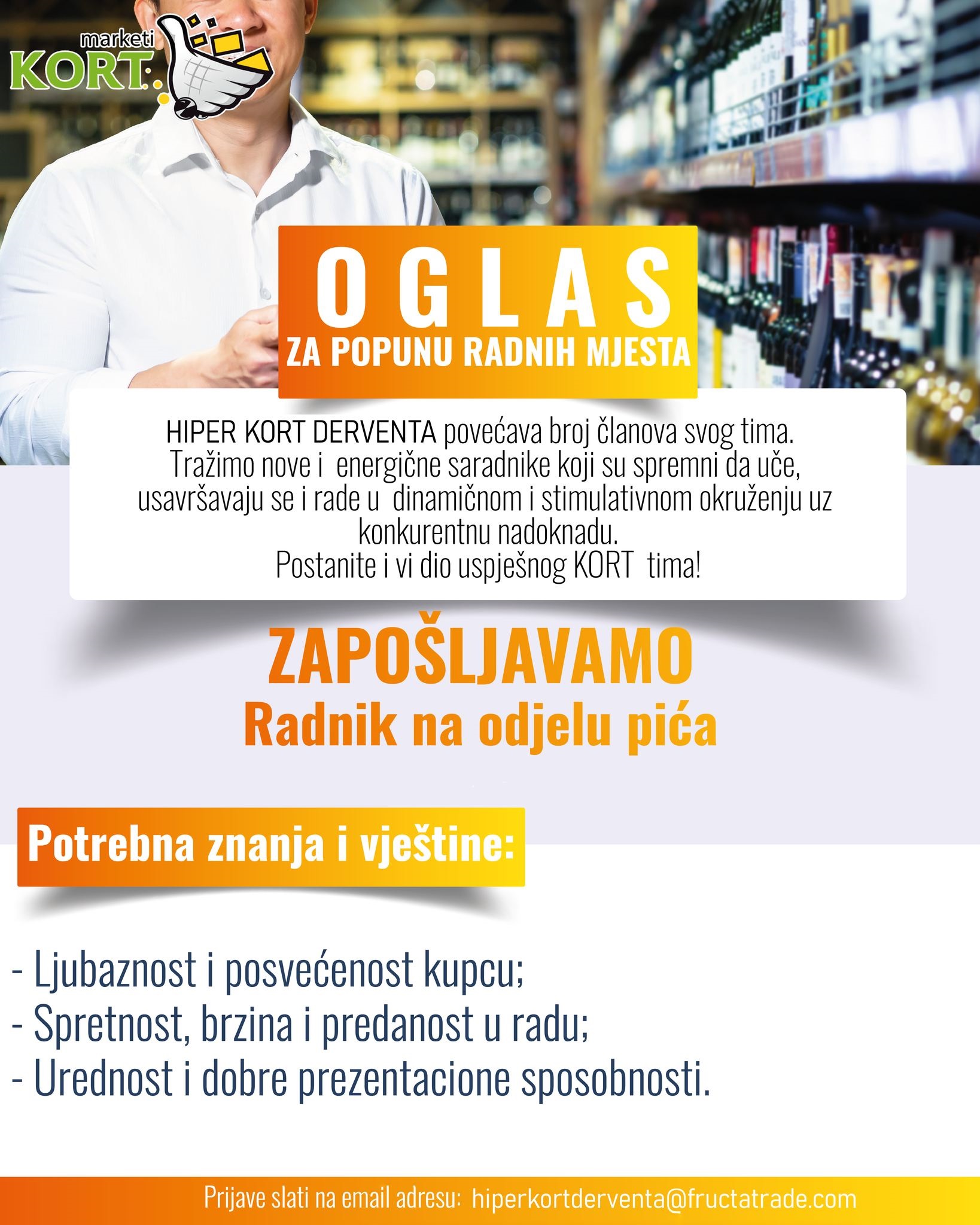 Radnik na odjelu pića (m/ž) - Fructa Trade d.o.o Radnik na odjelu pića (m/ž)