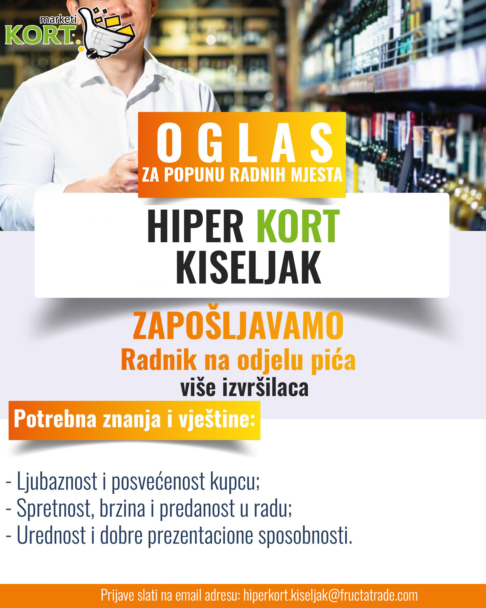 Radnik na odeljenju pića (m/ž) - Fructa Trade d.o.o Radnik na odeljenju pića (m/ž)