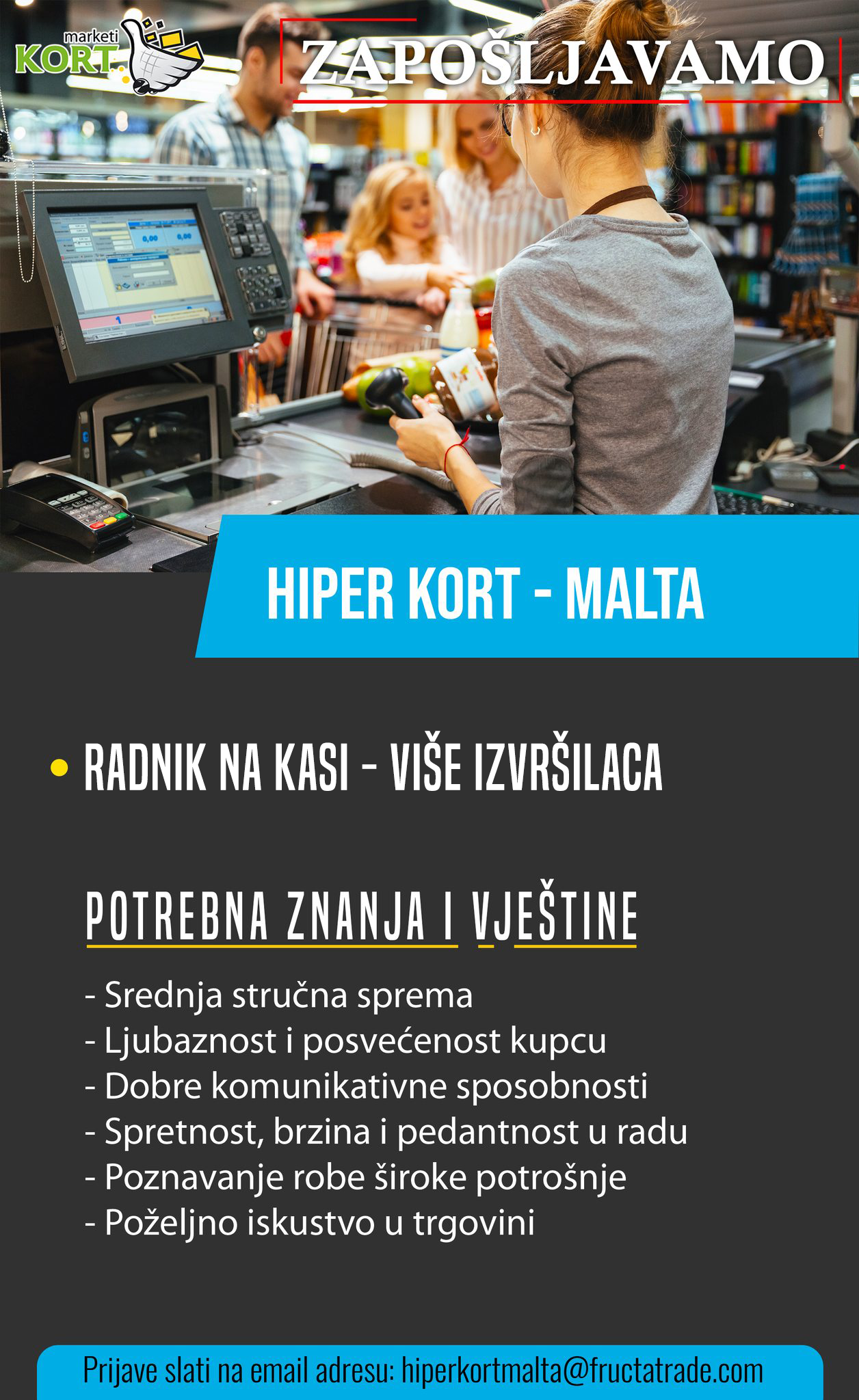 Radnik na kasi (m/ž) - Fructa Trade d.o.o Radnik na kasi (m/ž)