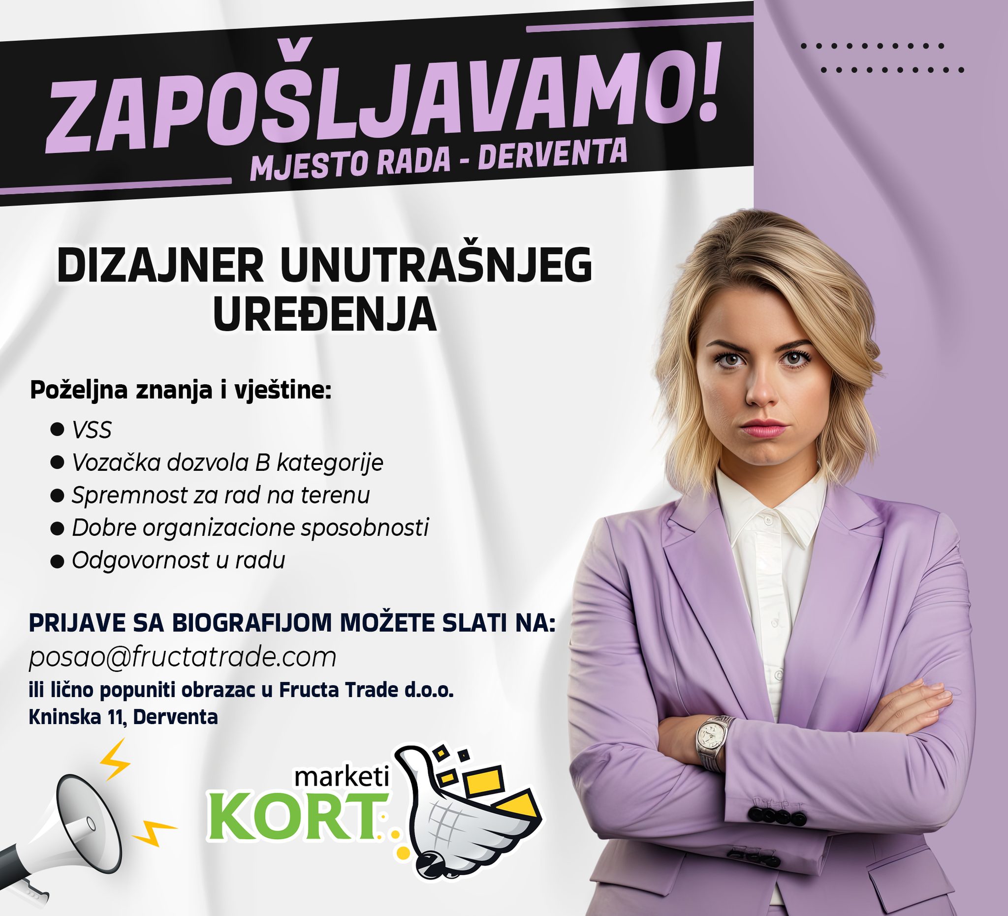 Dizajner unutrašnjeg uređenja (m/ž) - Fructa Trade d.o.o Dizajner unutrašnjeg uređenja (m/ž)
