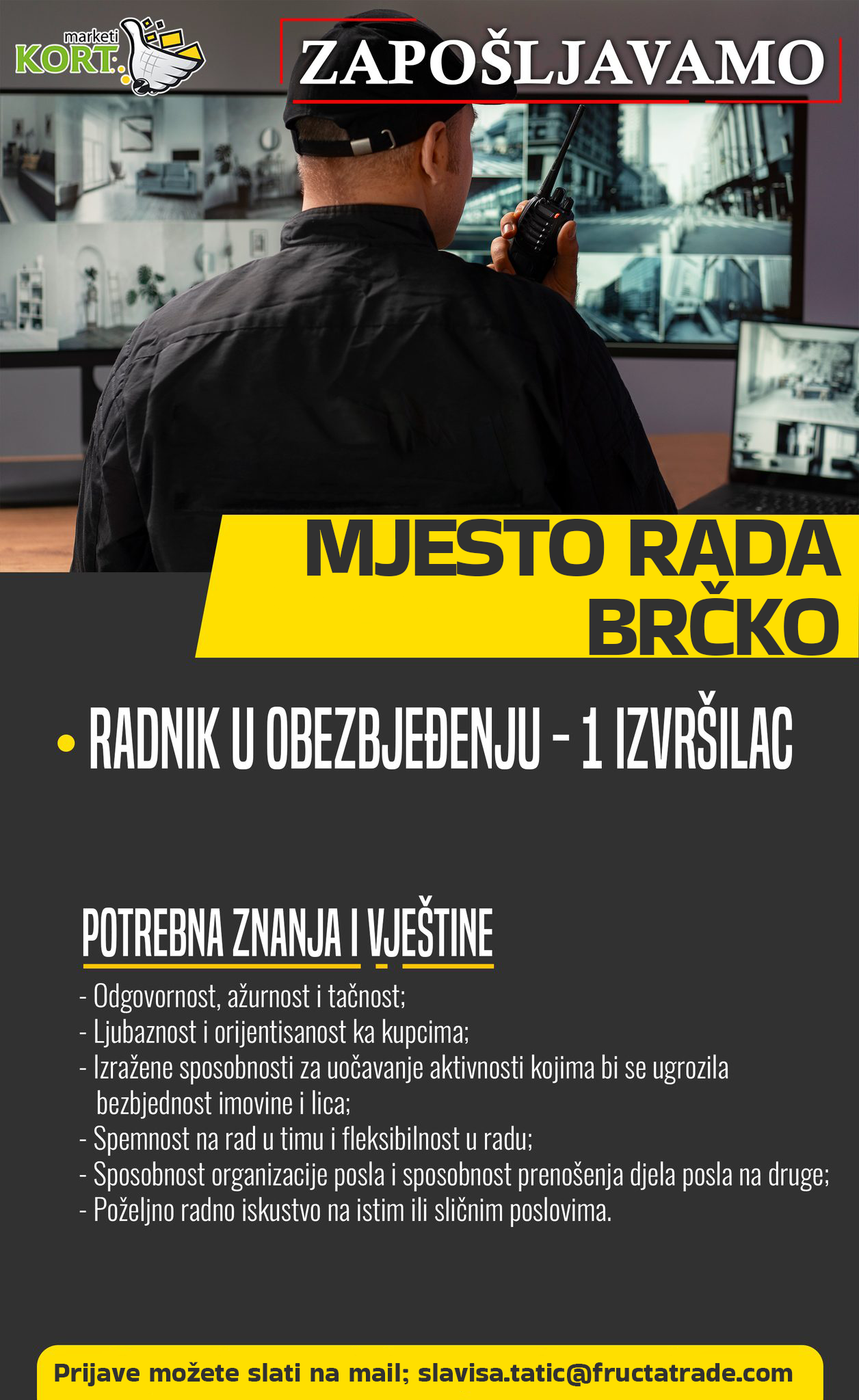 Radnik u obezbeđenju (m/ž) - Fructa Trade d.o.o Radnik u obezbeđenju (m/ž)