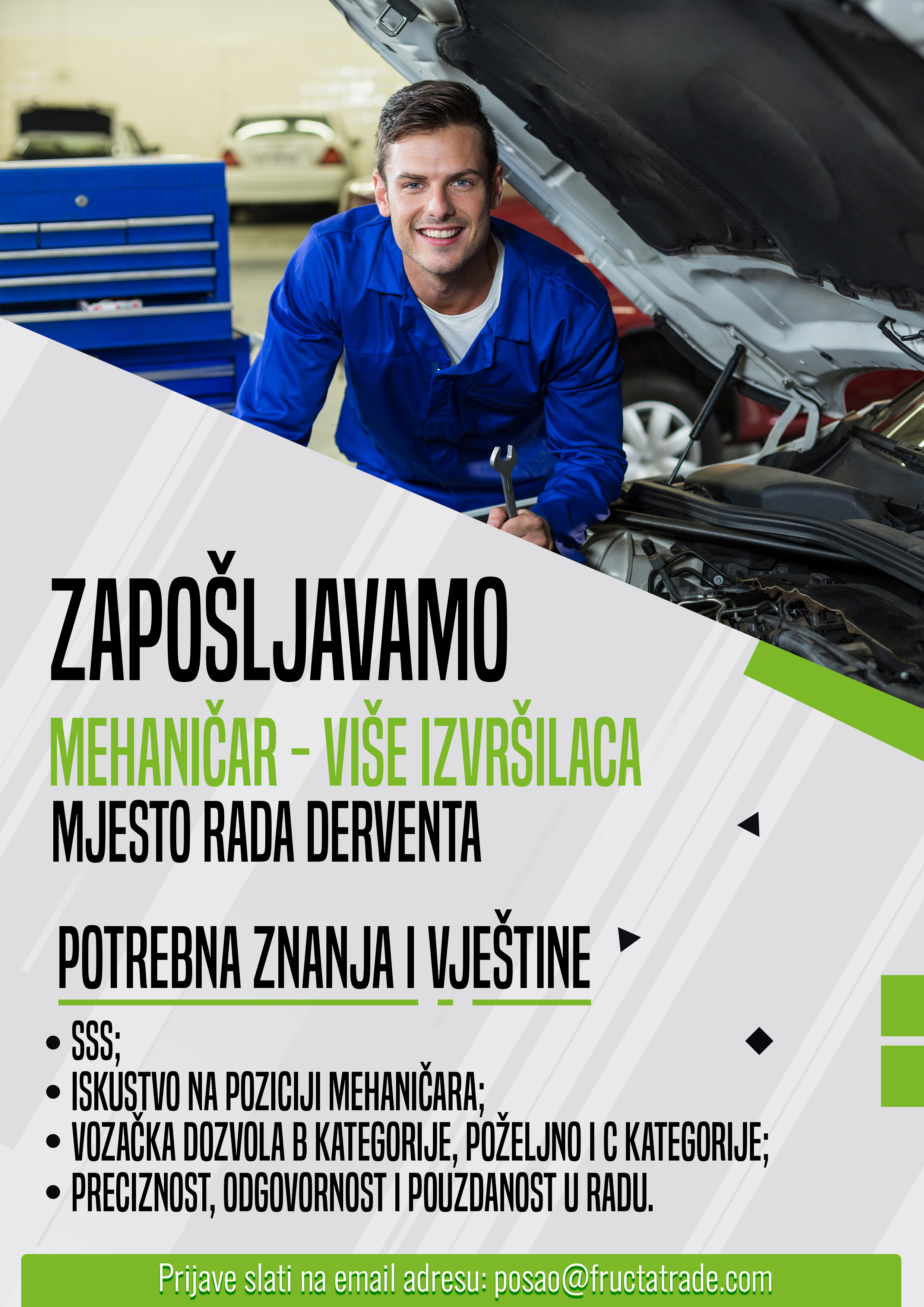 Mehaničar (m/ž) - Fructa Trade d.o.o Mehaničar (m/ž)