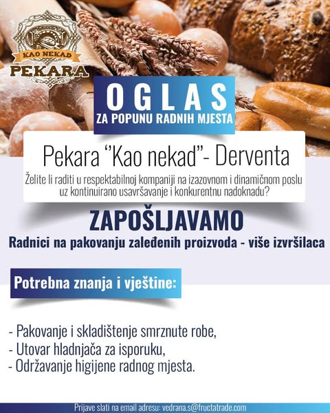 Pekar (m/ž) - Fructa Trade d.o.o Pekar (m/ž)