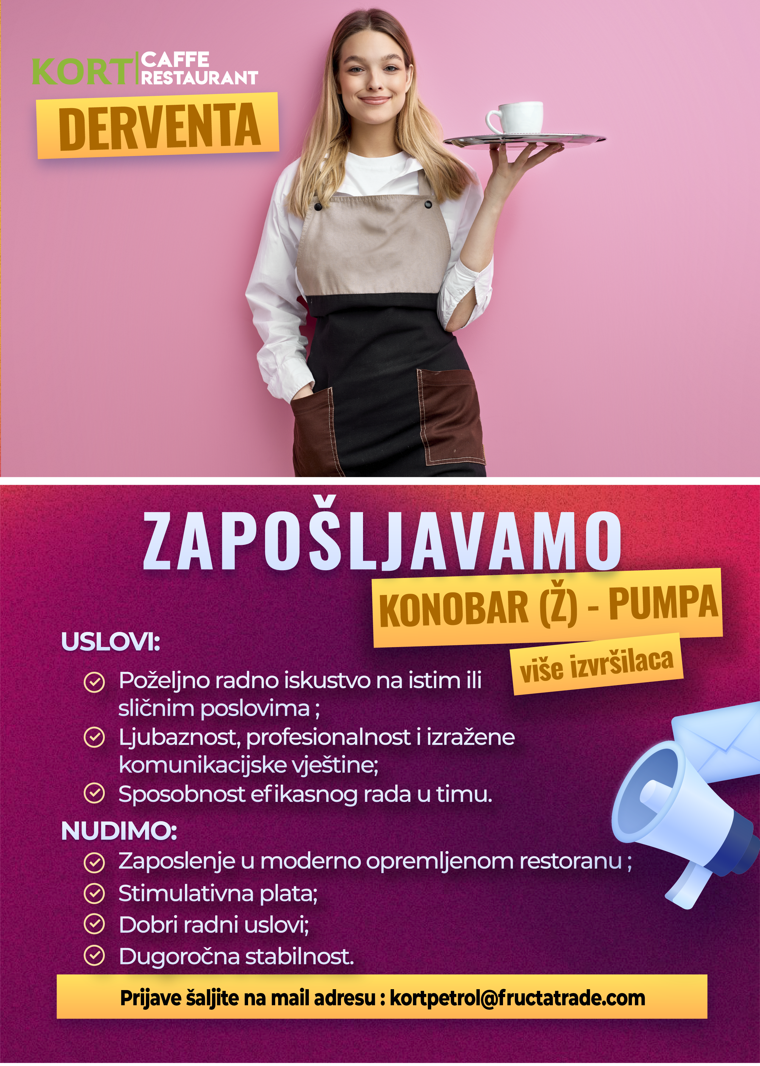 Konobar (m/ž) - Fructa Trade d.o.o Konobar (m/ž)