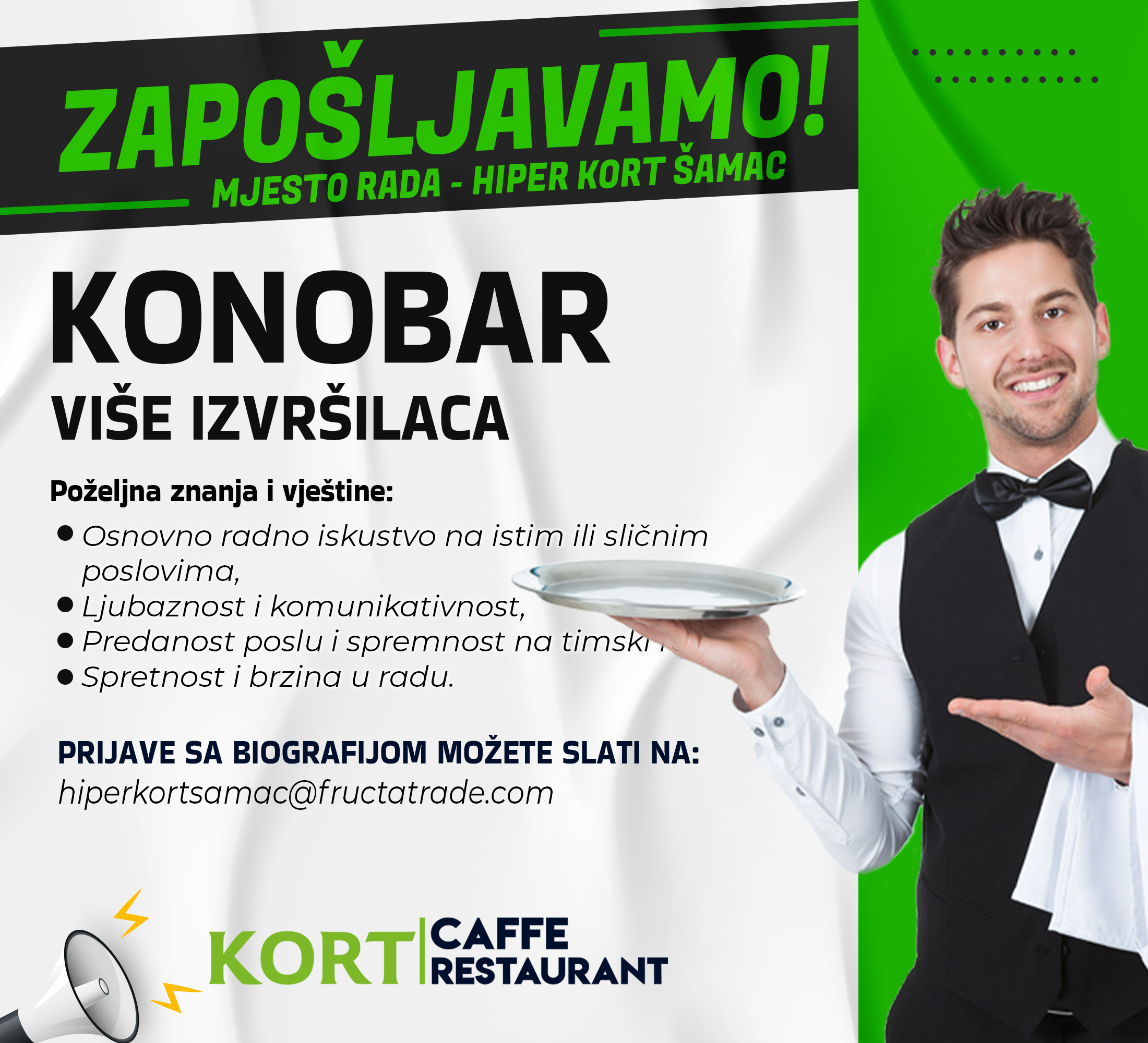 Konobar (m/ž) - Fructa Trade d.o.o Konobar (m/ž)