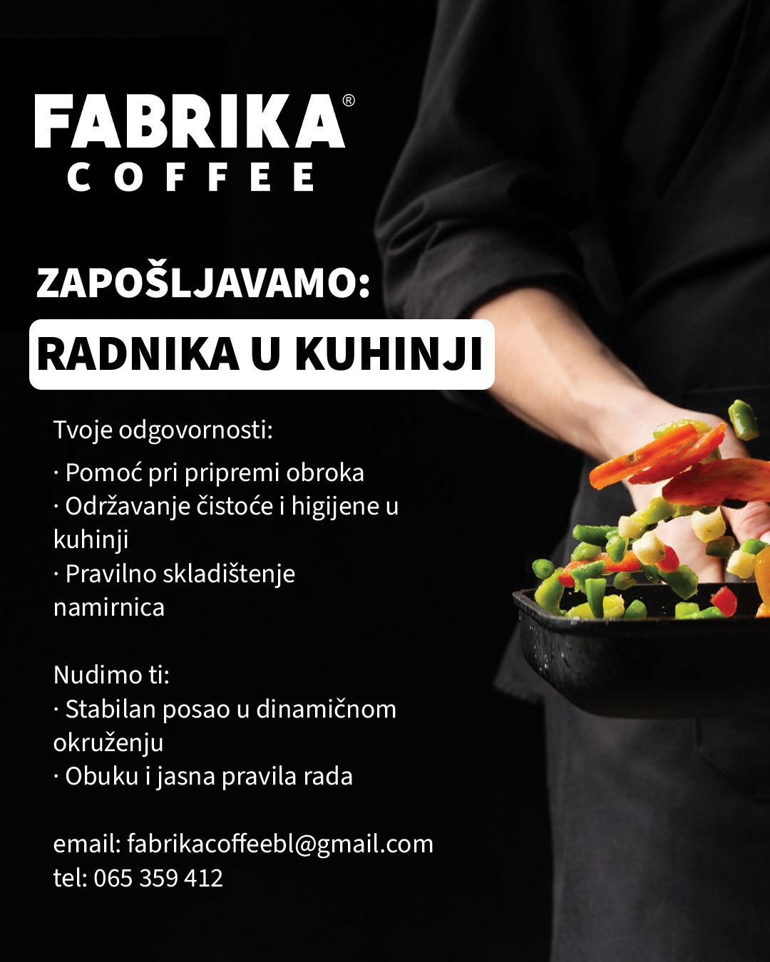 Radnik u kuhinji (m/ž) - FABRIKA coffee Radnik u kuhinji (m/ž)