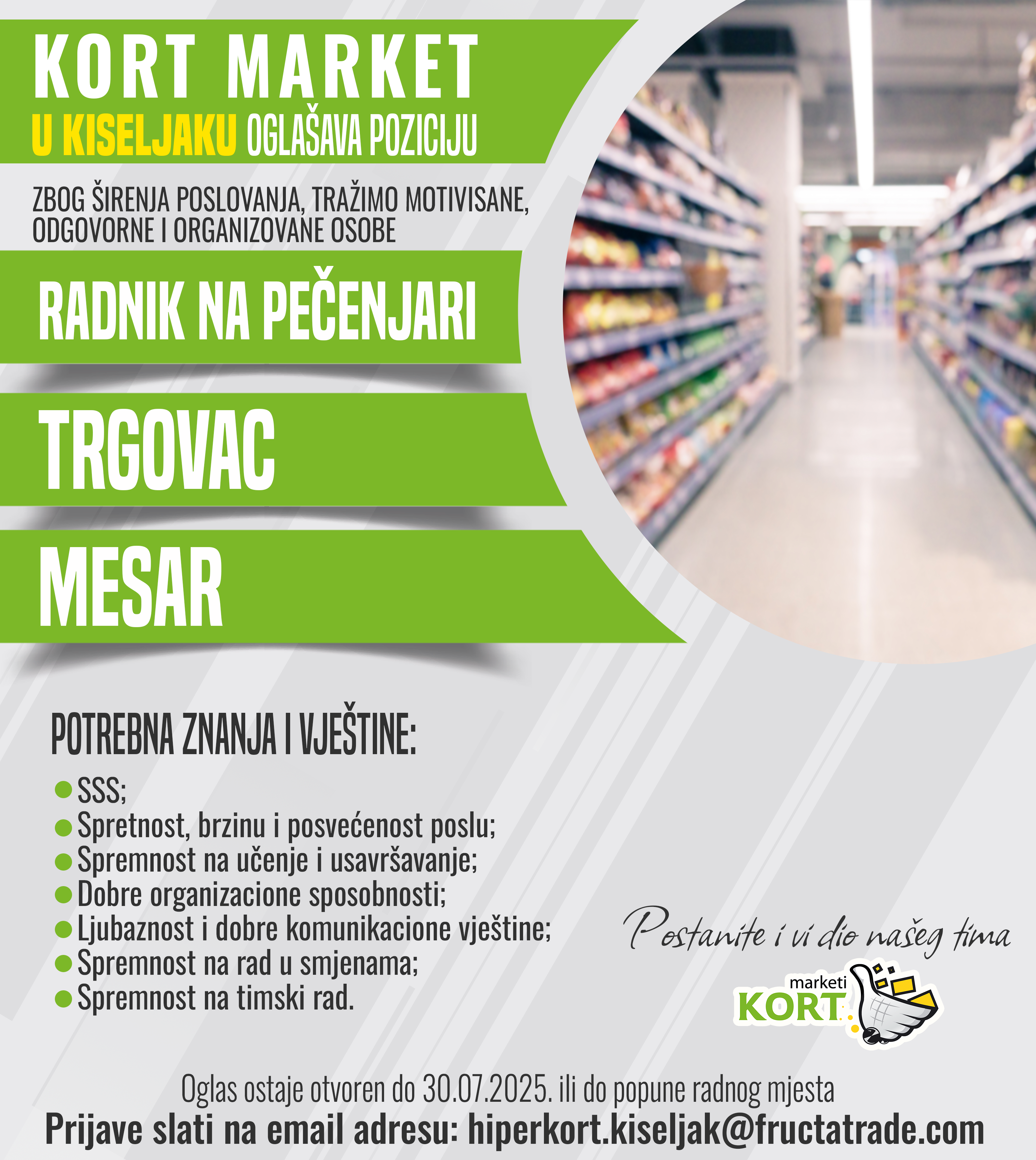 Radnik na pečenjari / Trgovac / Mesar (m/ž) - Fructa Trade d.o.o Radnik na pečenjari / Trgovac / Mesar (m/ž)