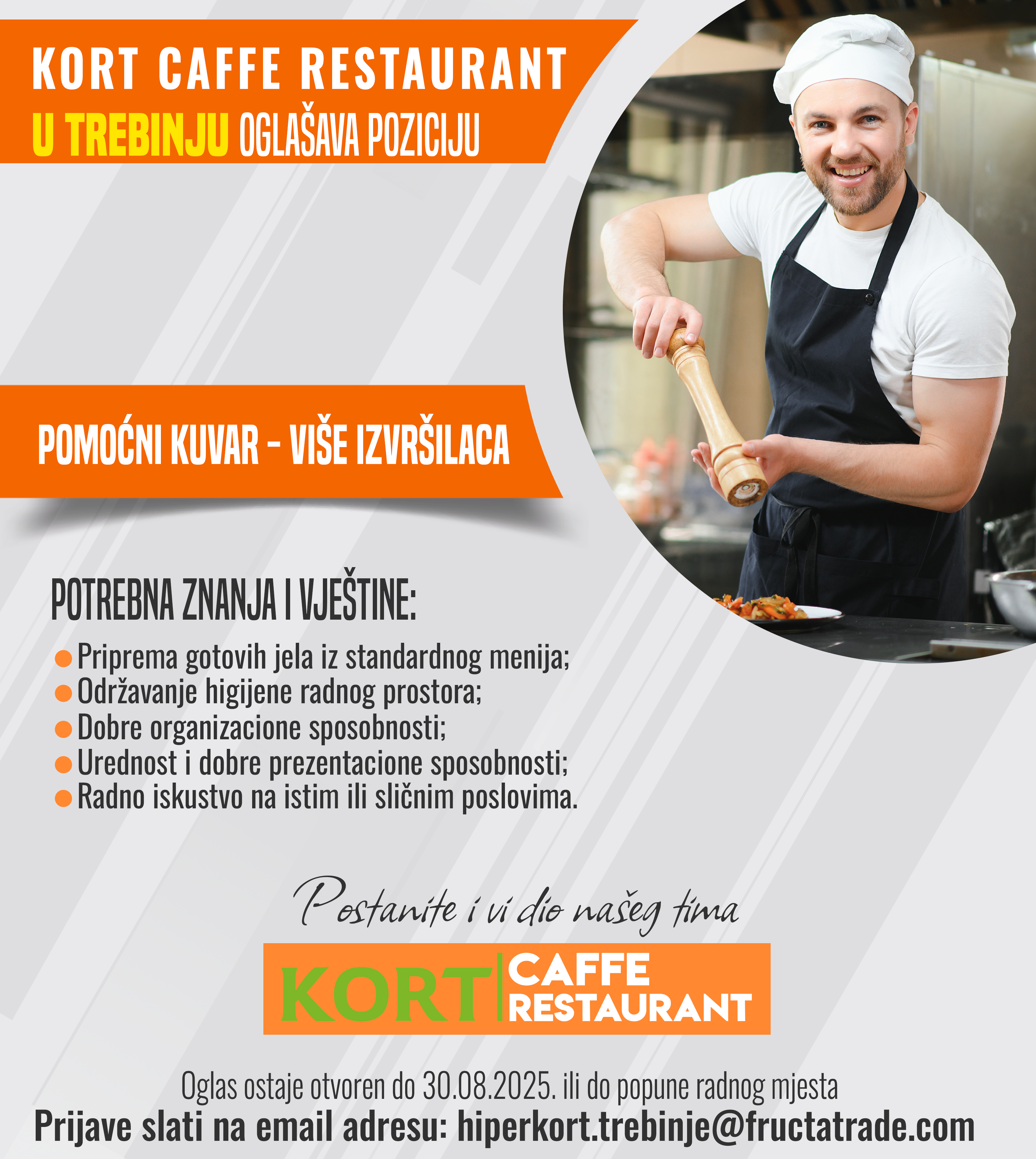 Pomoćni kuvar (m/ž) - Fructa Trade d.o.o Pomoćni kuvar (m/ž)