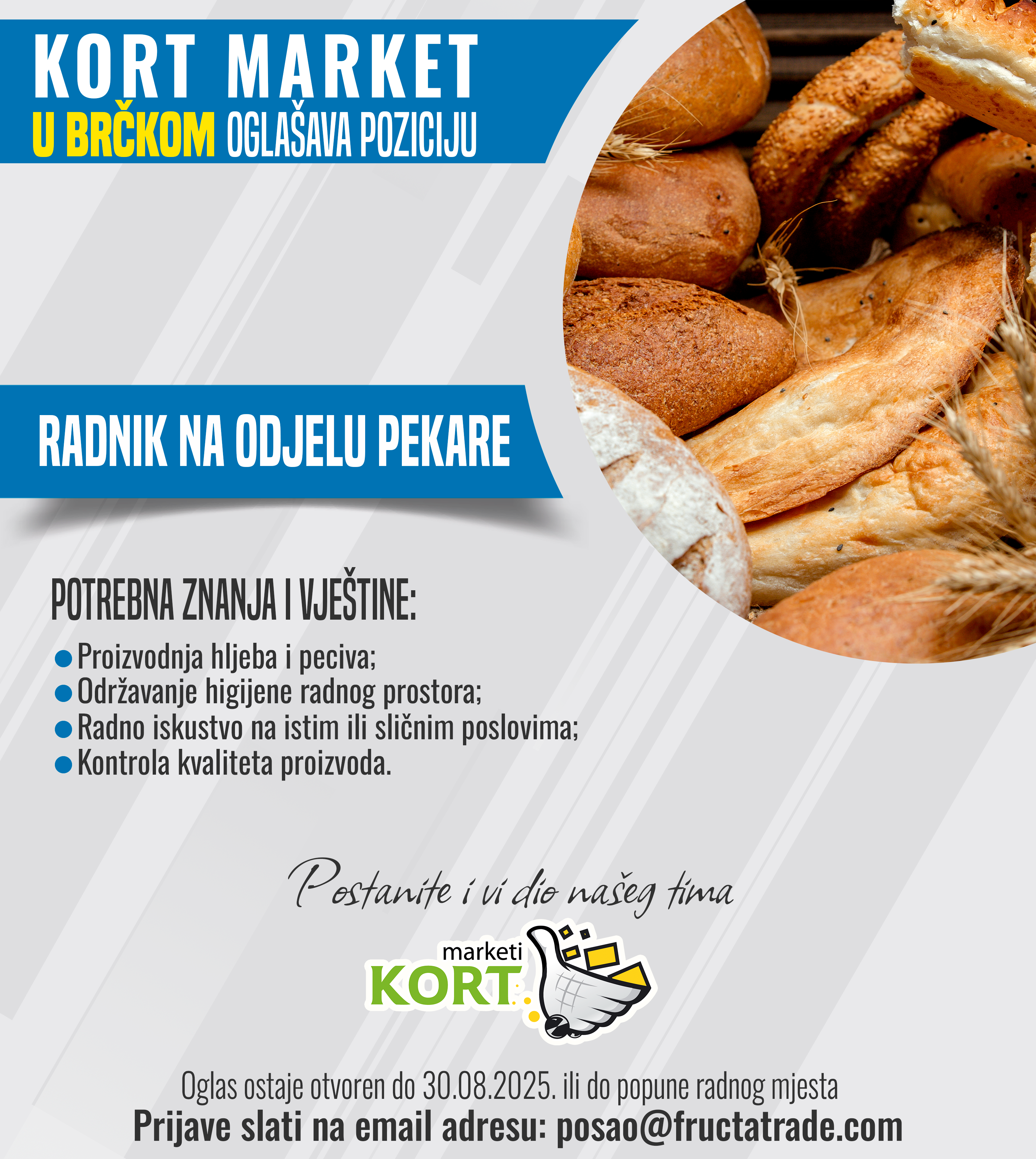 Radnik na odjelu pekare (m/ž)