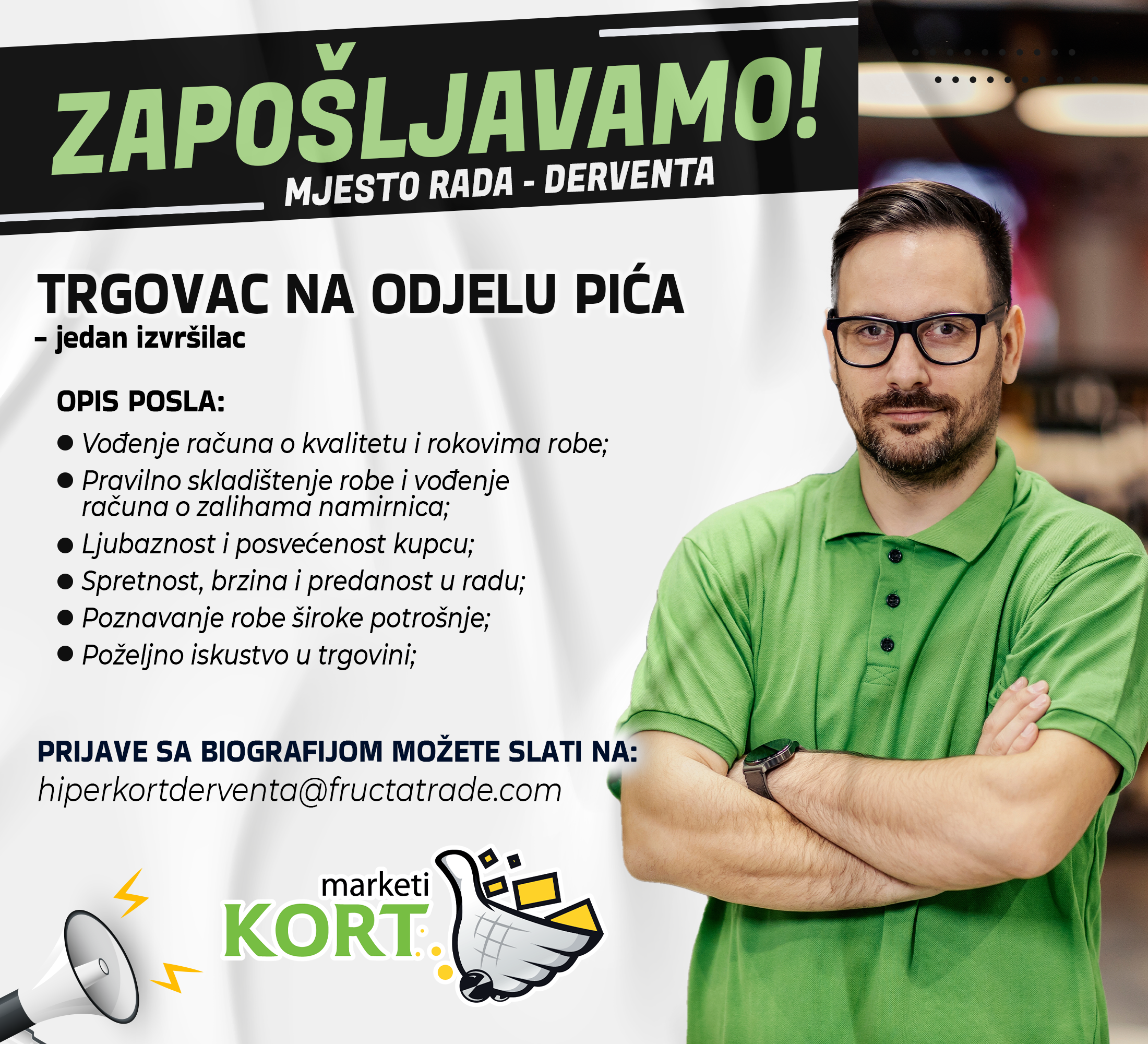 Trgovac na odjelu pića (m/ž)