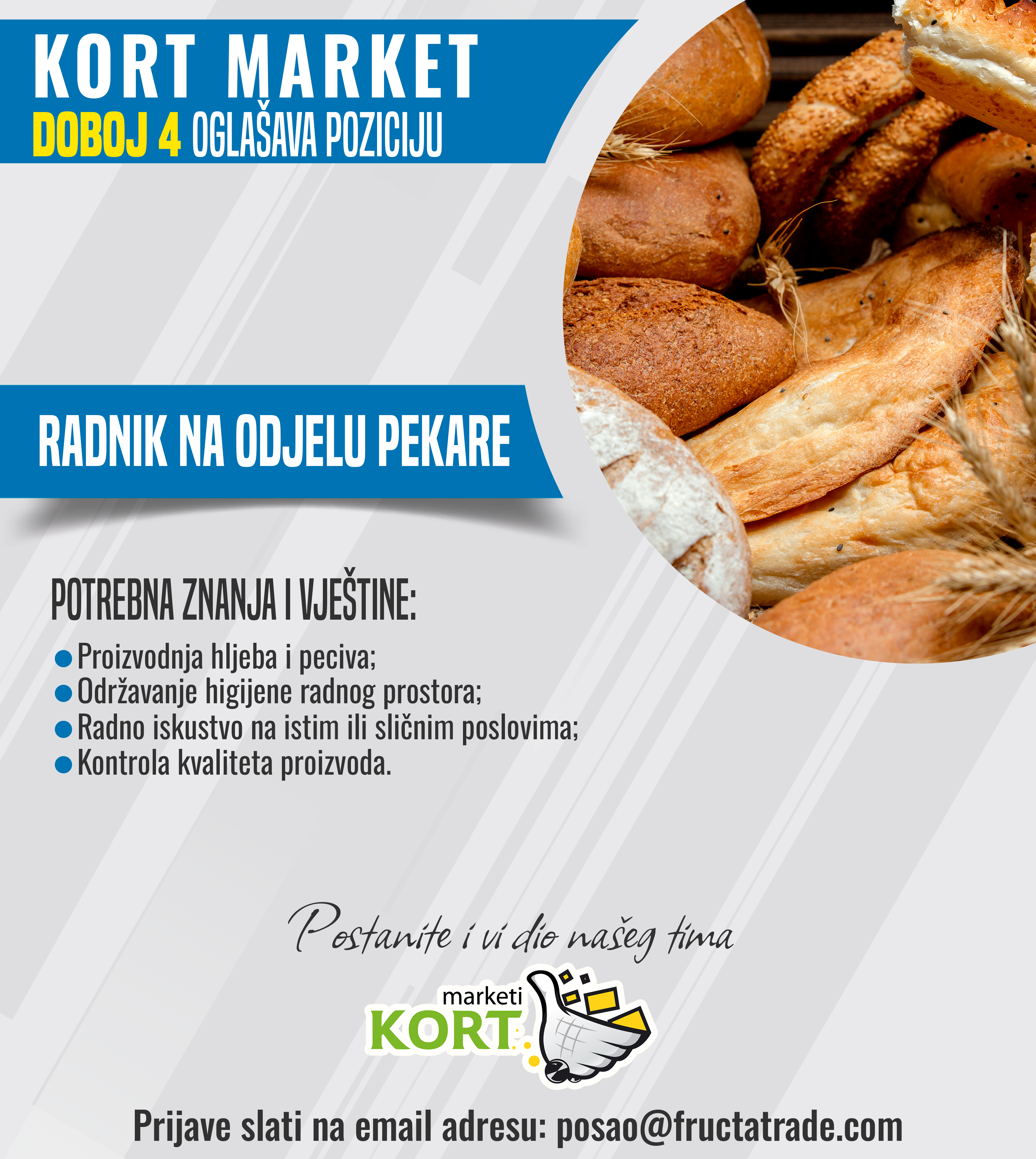 Radnik na odjelu pekare (m/ž) - Fructa Trade d.o.o Radnik na odjelu pekare (m/ž)