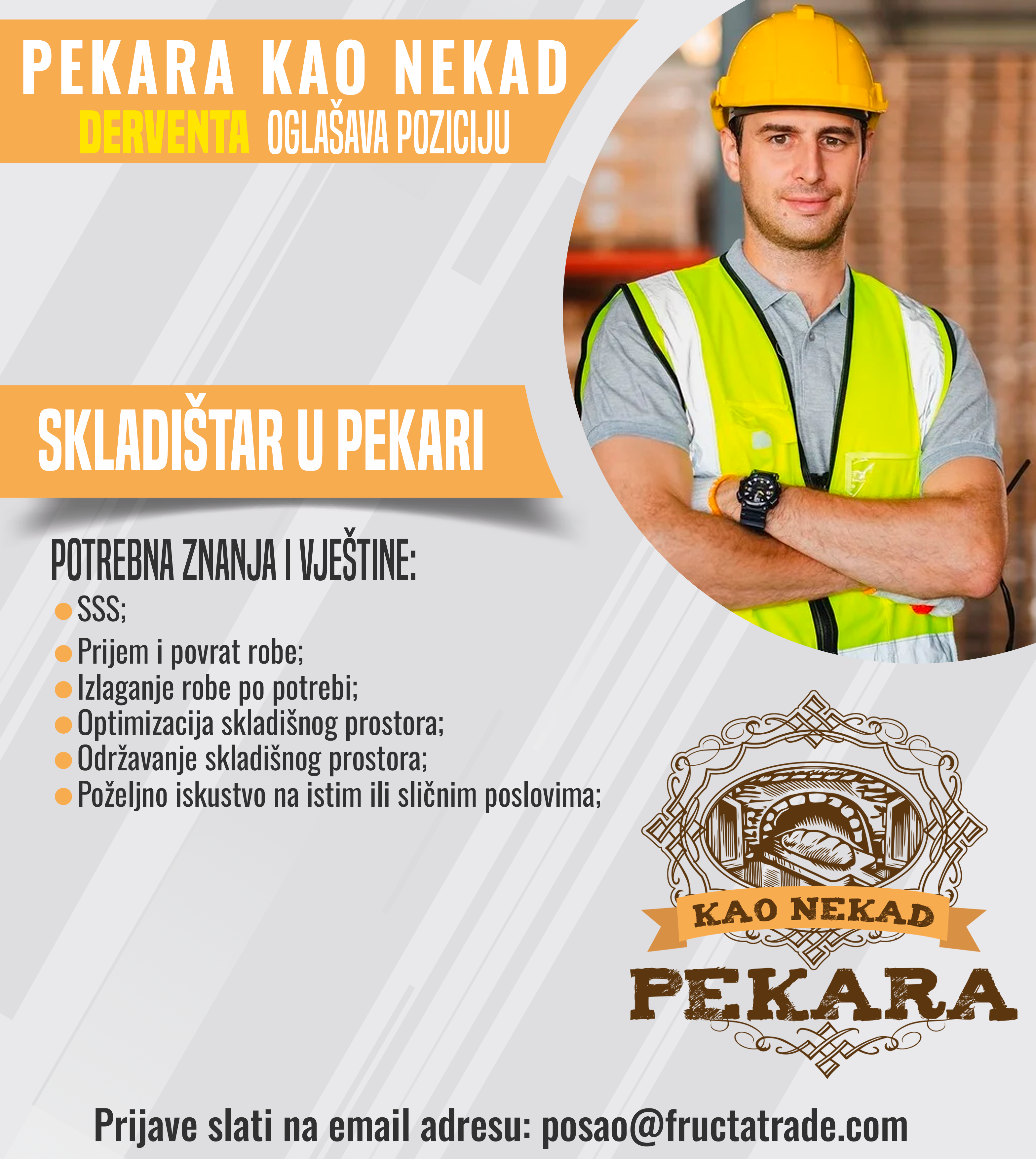 Skladištar u pekari (m/ž)