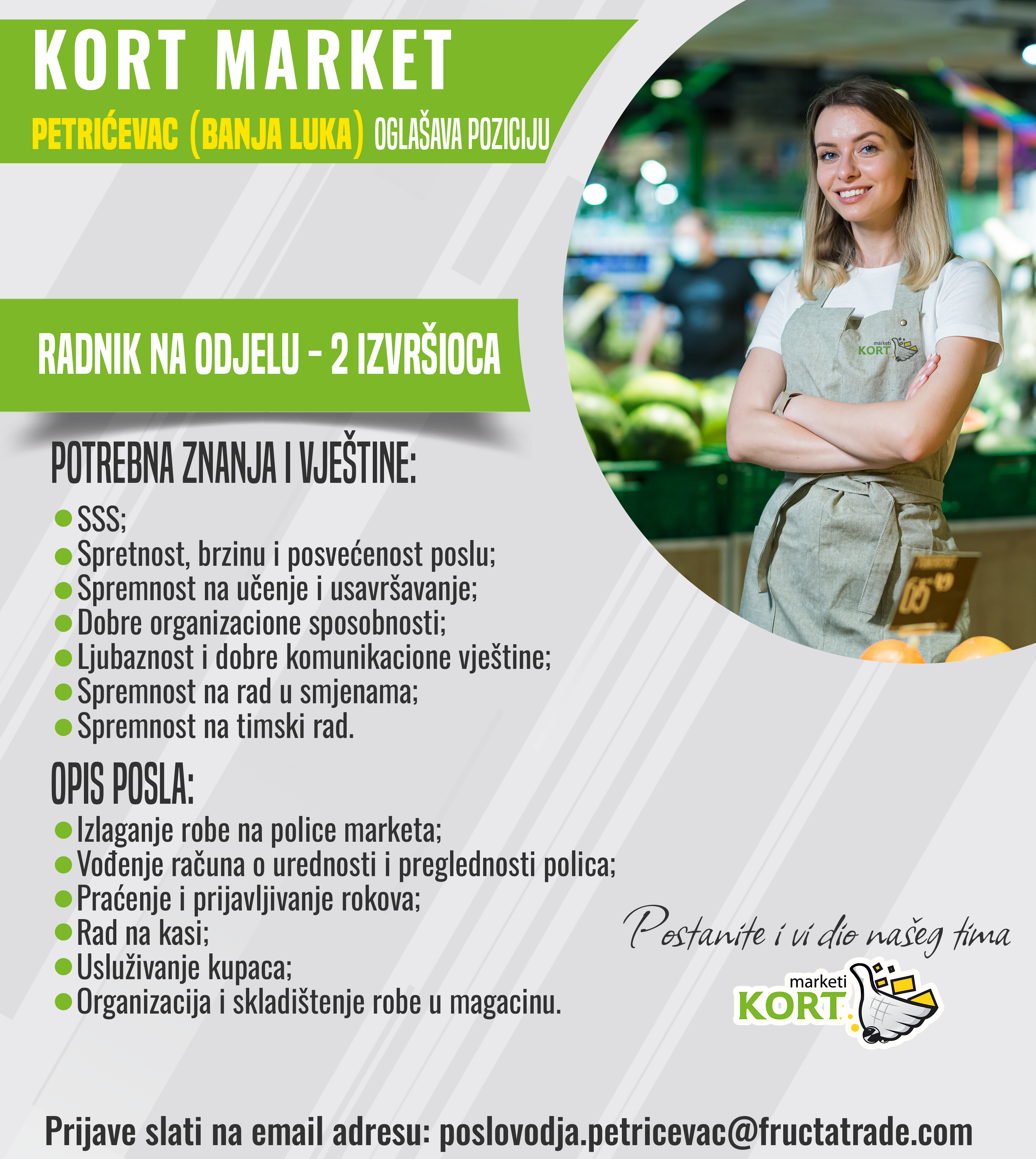 Radnik na odjelu (m/ž)