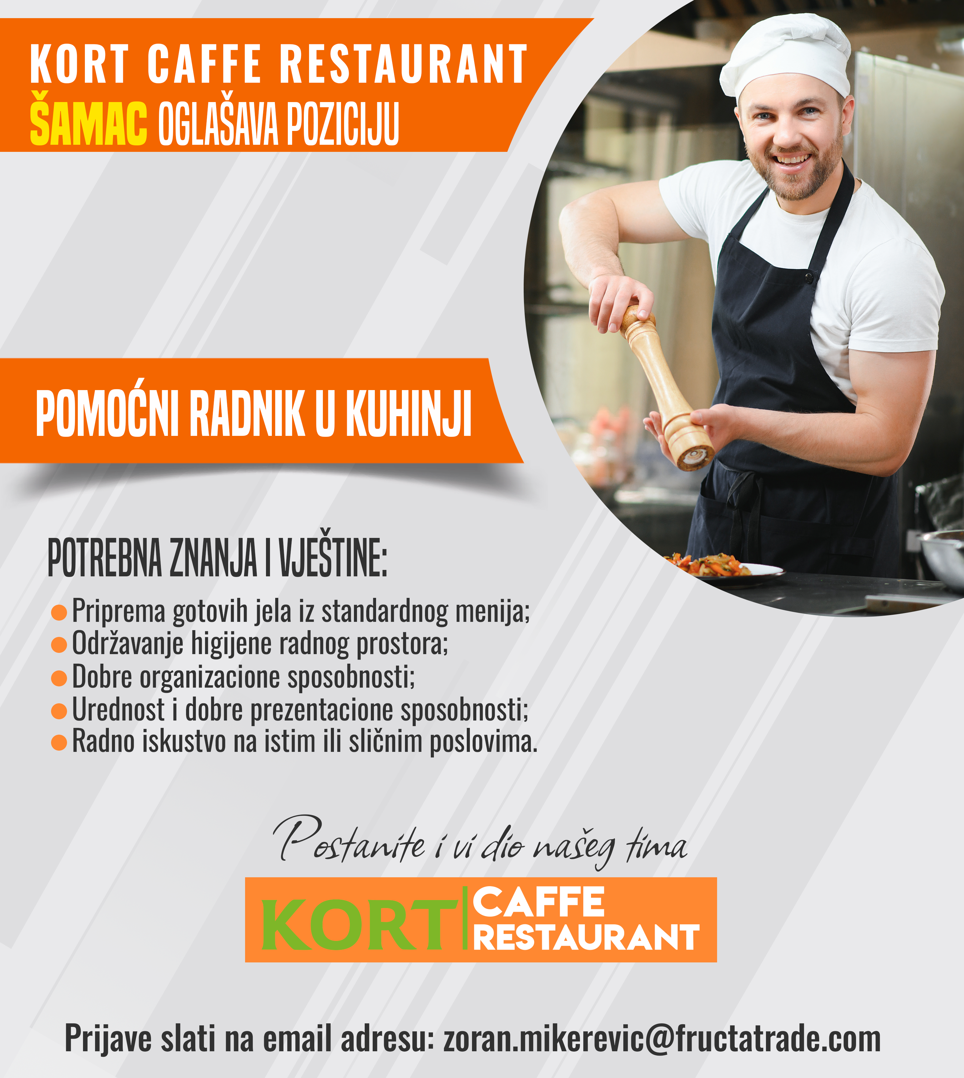 Pomoćni radnik u kuhinji (m/ž)