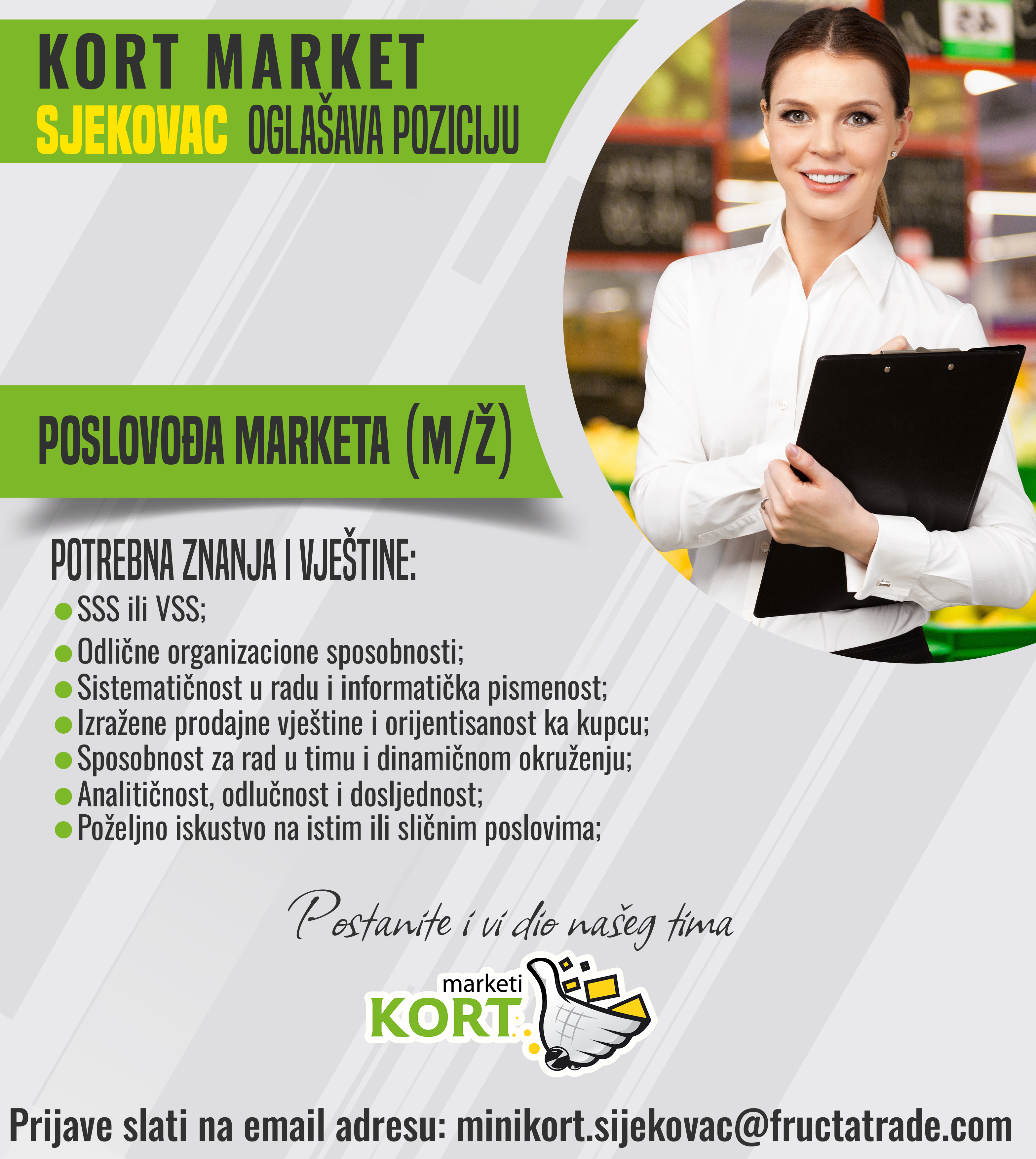 Poslovođa marketa (m/ž)