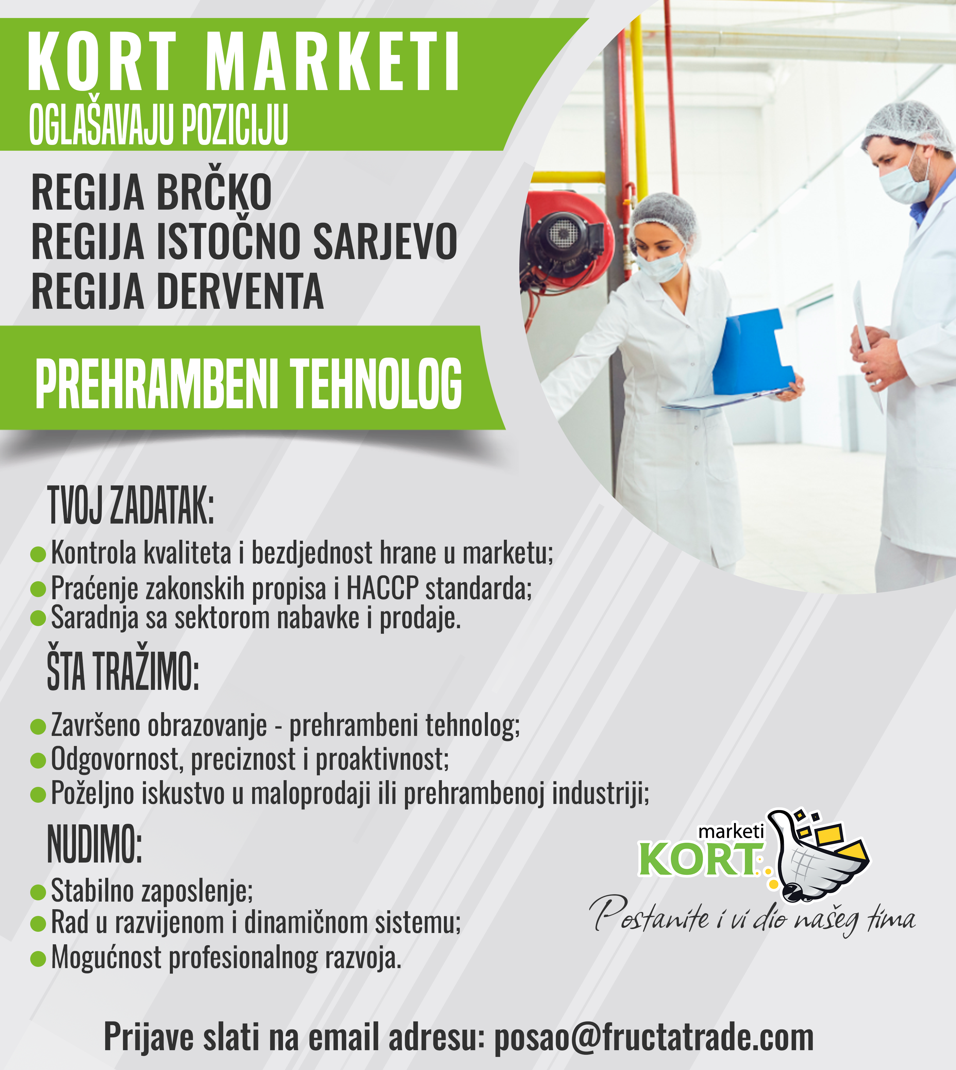 Prehrambeni tehnolog (m/ž)