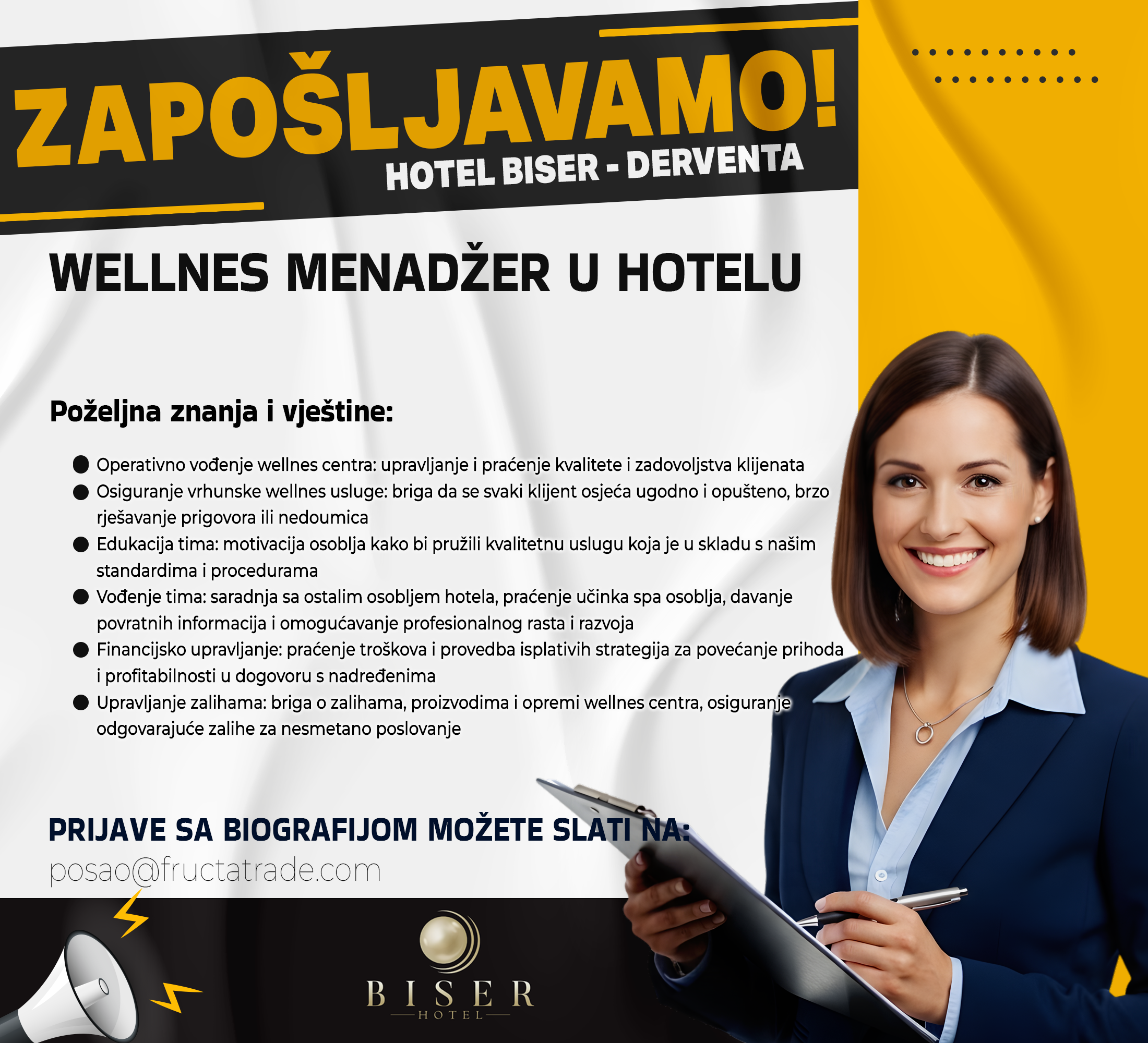 Wellnes menadžer u hotelu (m/ž)