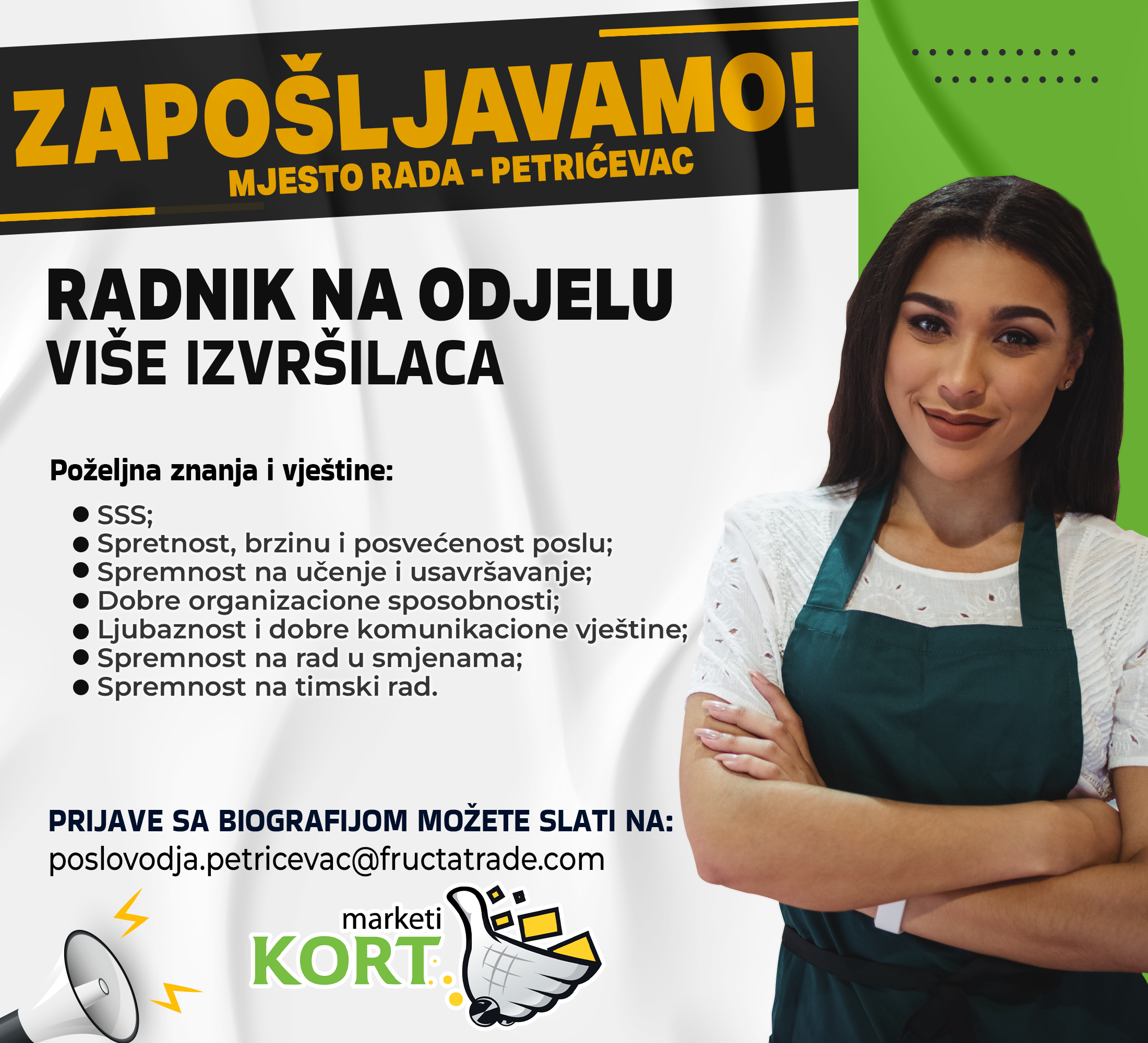 Radnik na odjelu (m/ž)