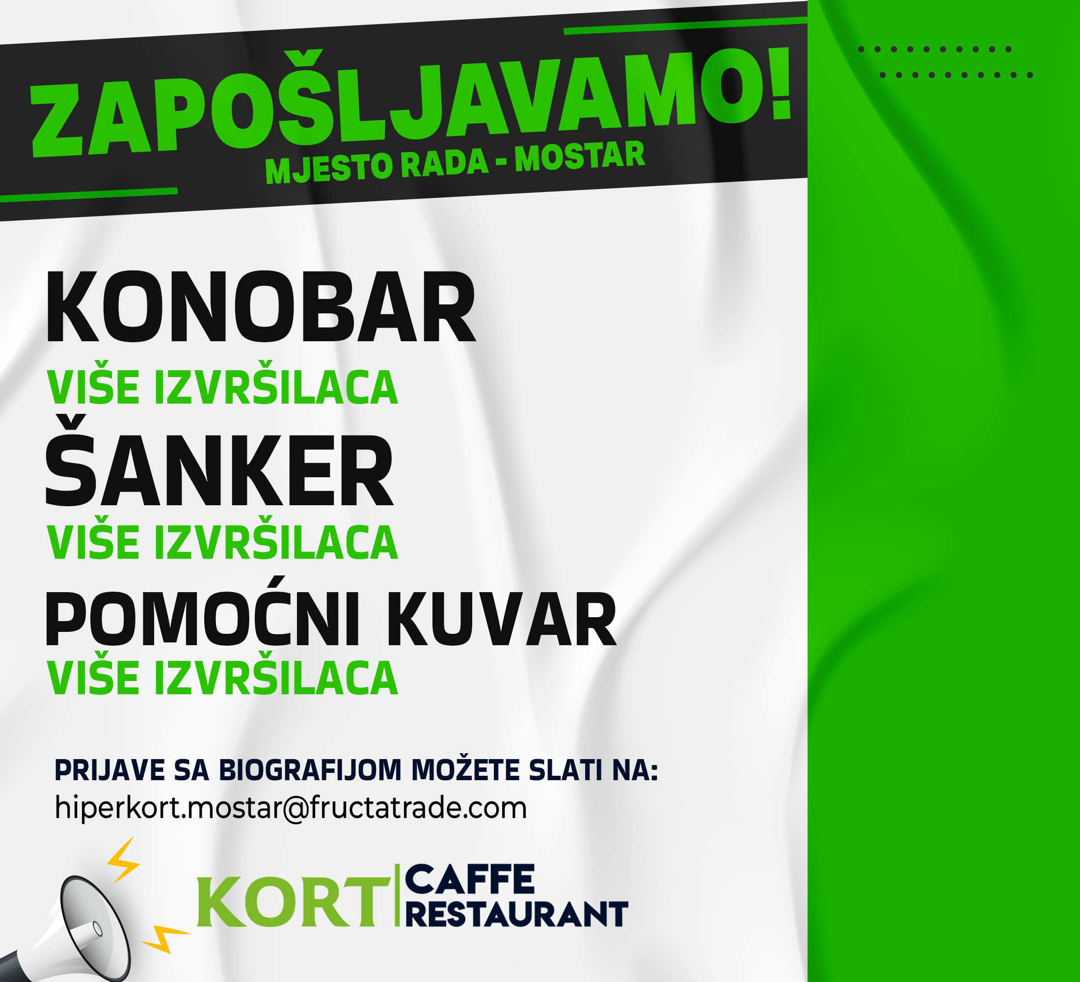 Konobar / Šanker / Pomoćni kuvar (m/ž)