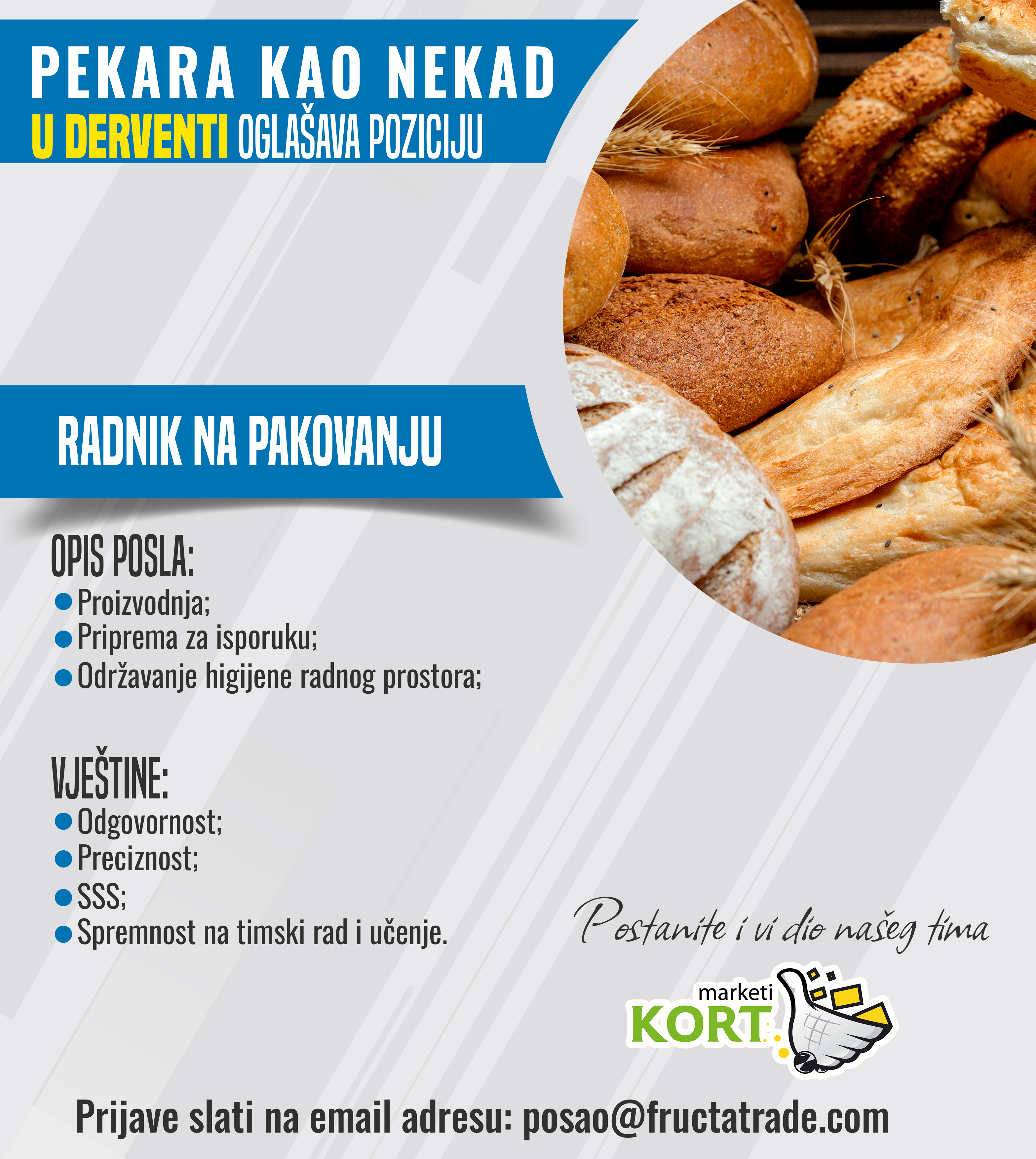 Radnik na pakovanju u pekari (m/ž)