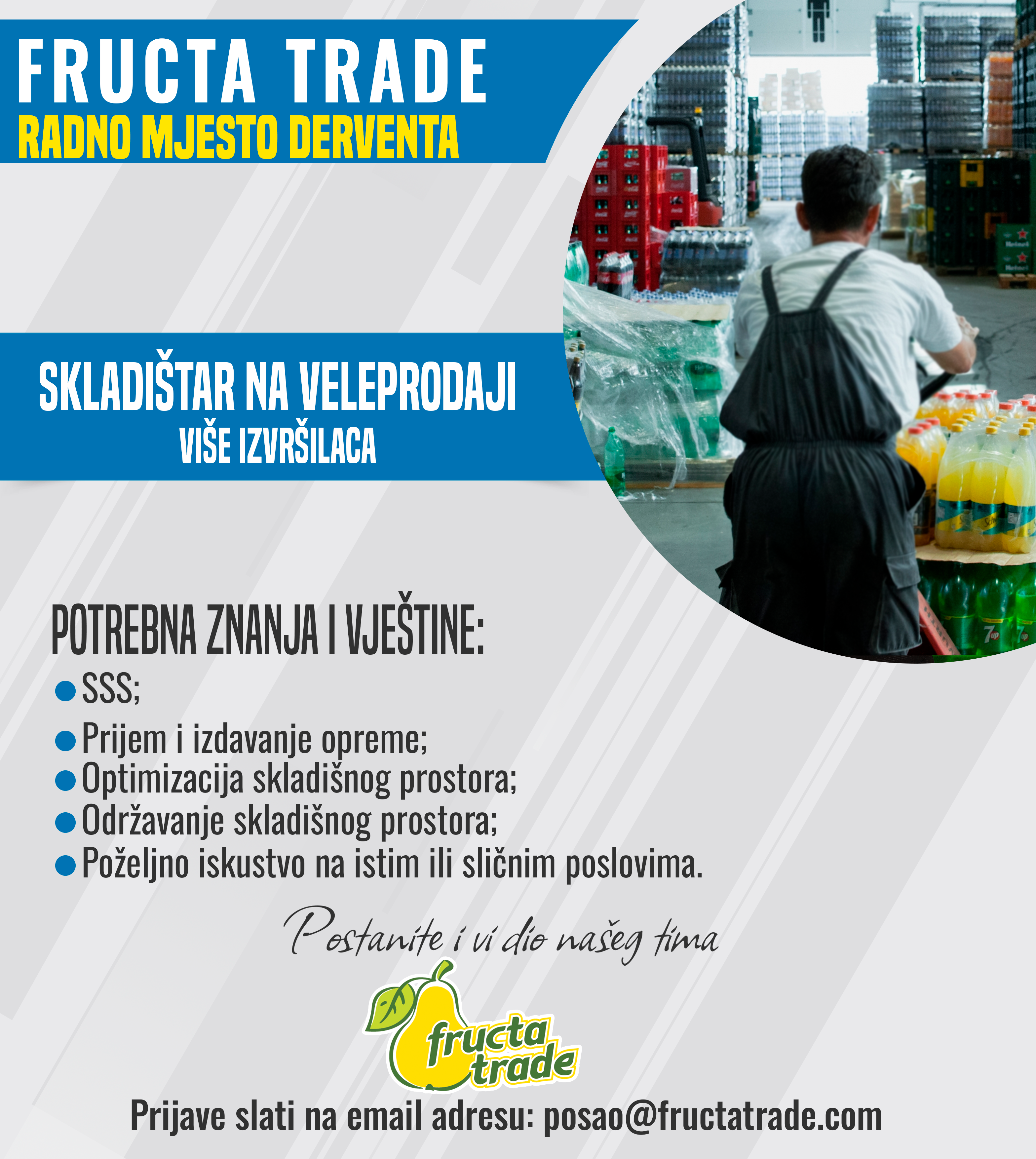 Skladištar na veleprodaji (m/ž)