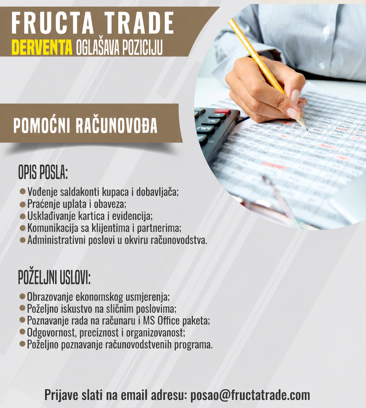 Pomoćni računovođa (m/ž)