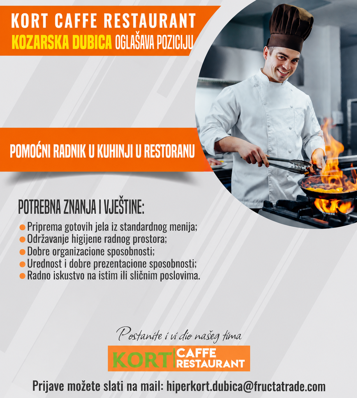 Pomoćni radnik u kuhinji (m/ž)