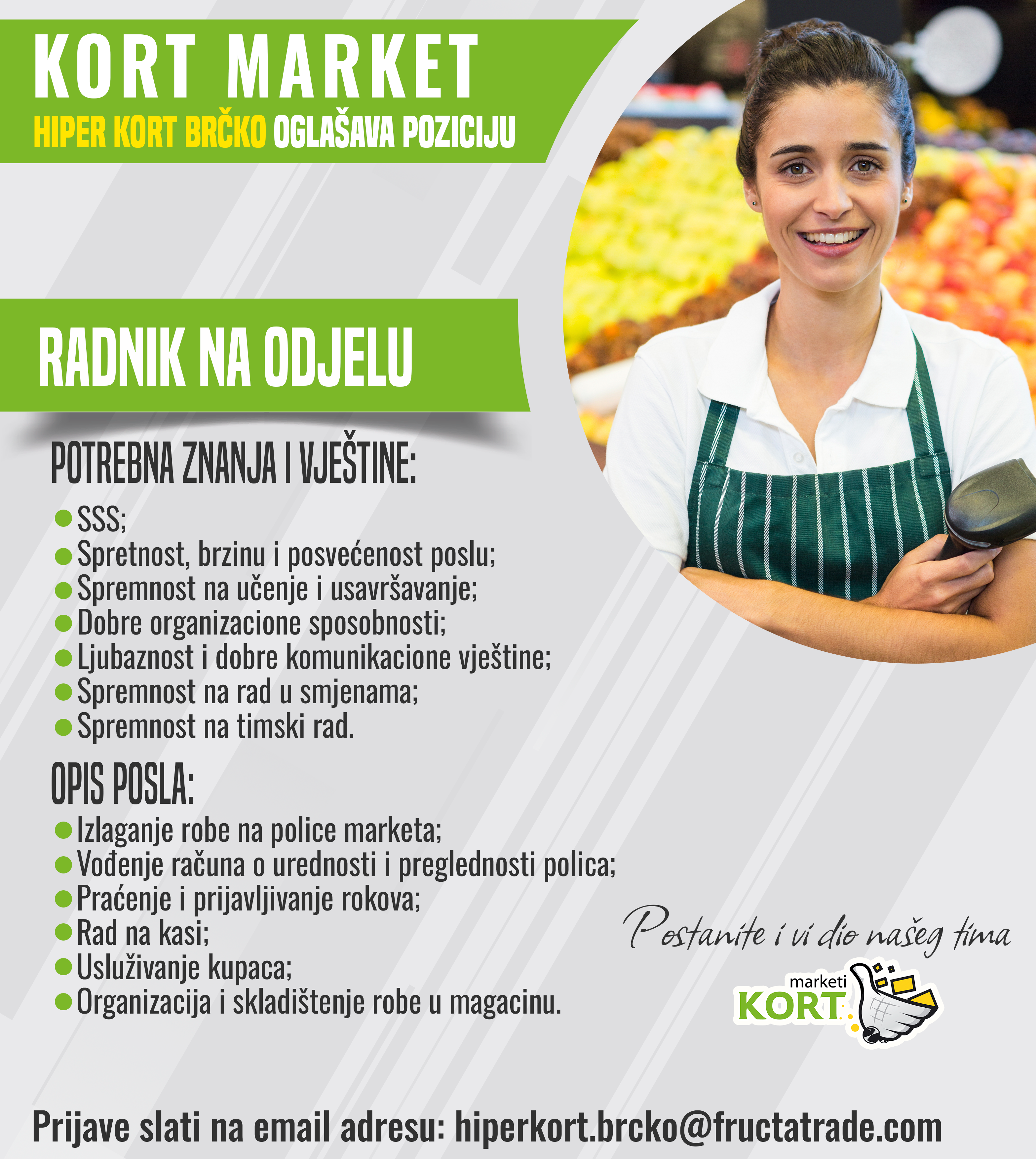 Radnik na odjelu (m/ž)