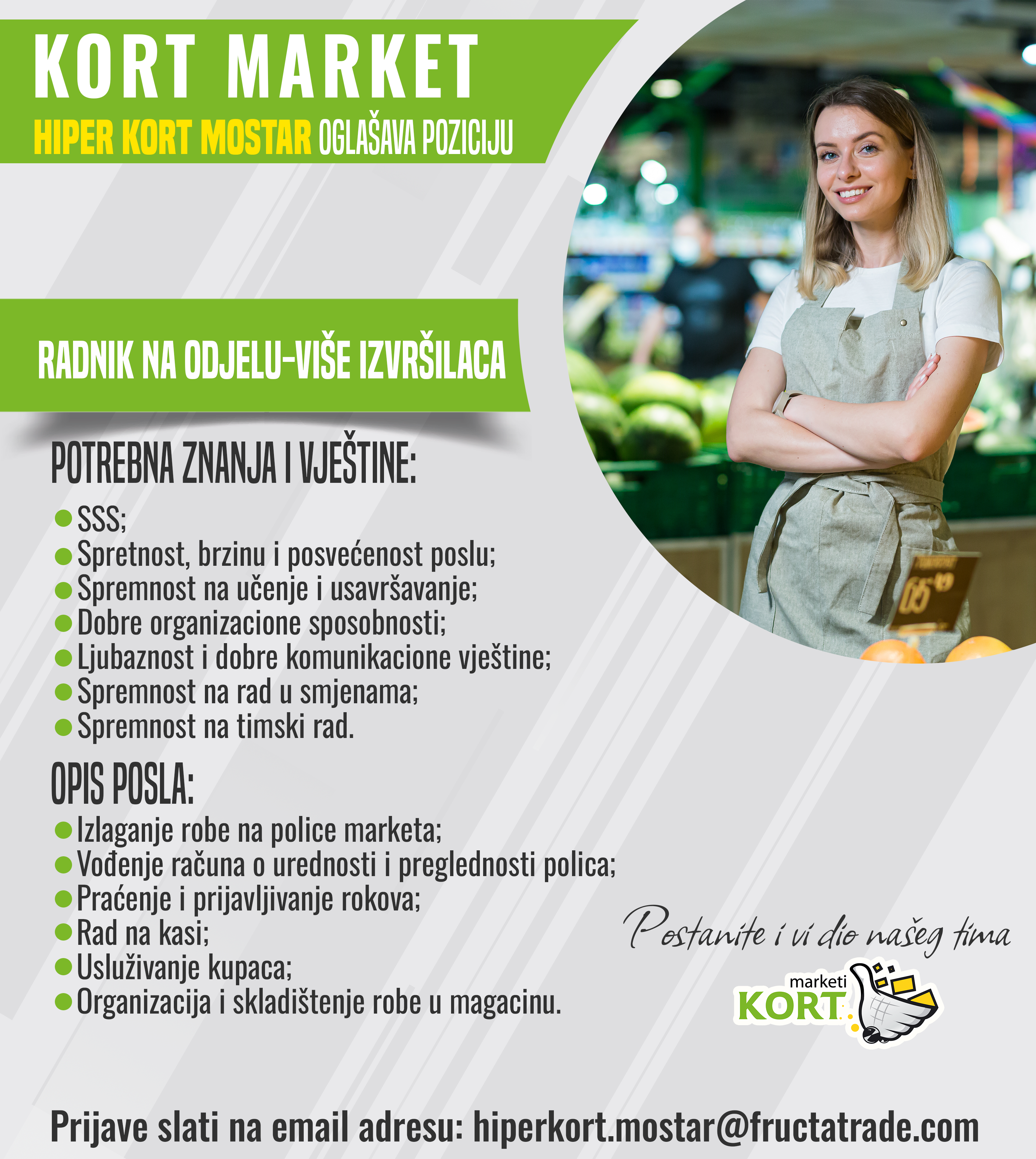 Radnik na odjelu (m/ž)