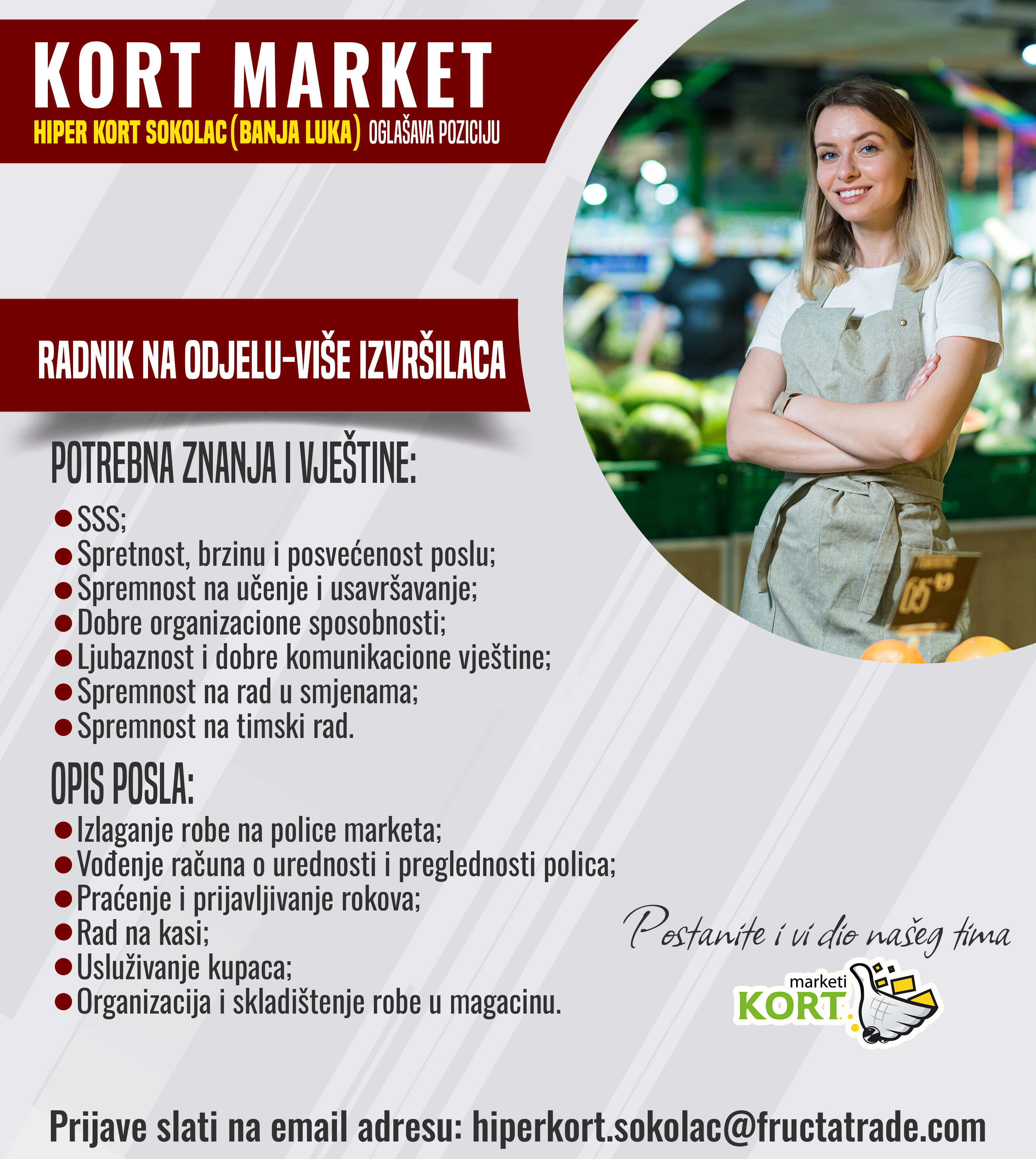 Radnik na odjelu (m/ž)