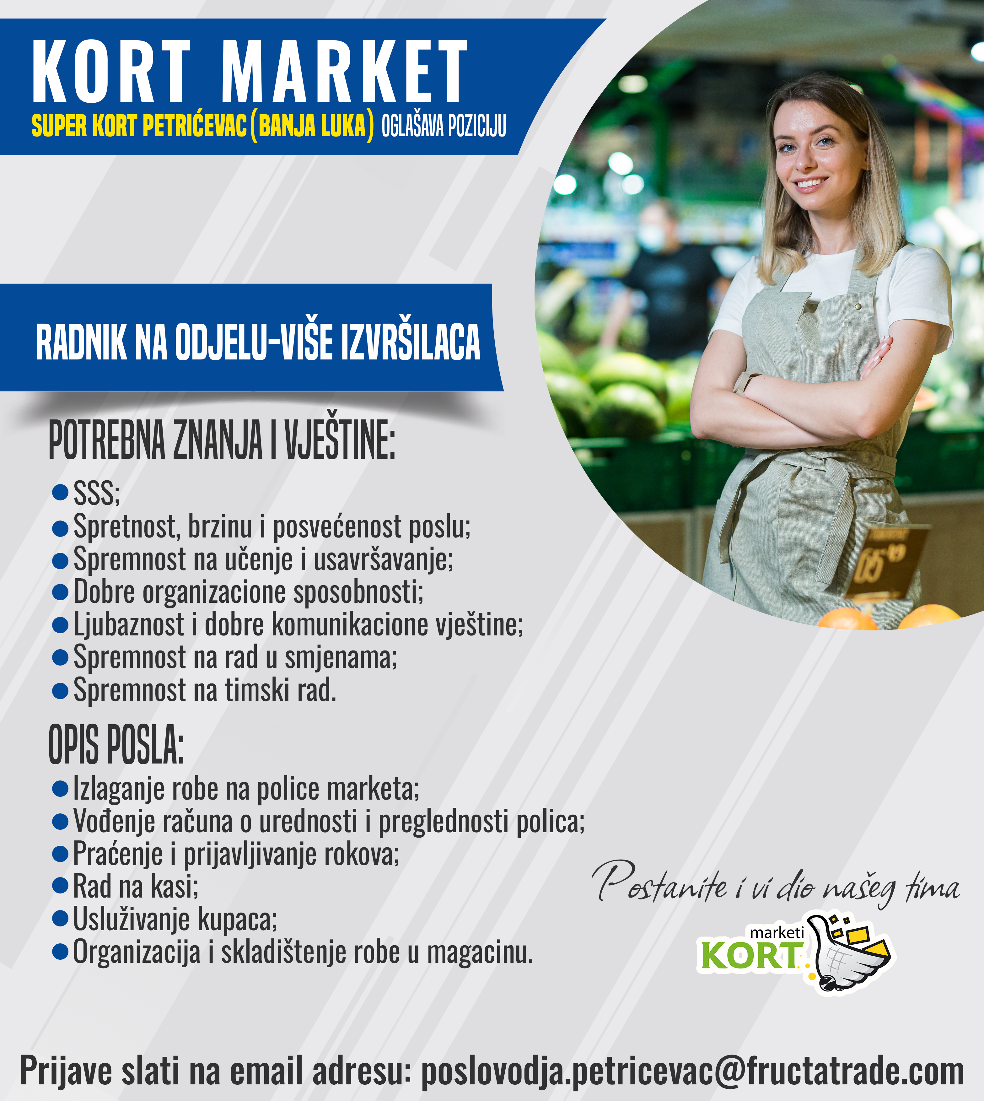 Radnik na odjelu (m/ž)