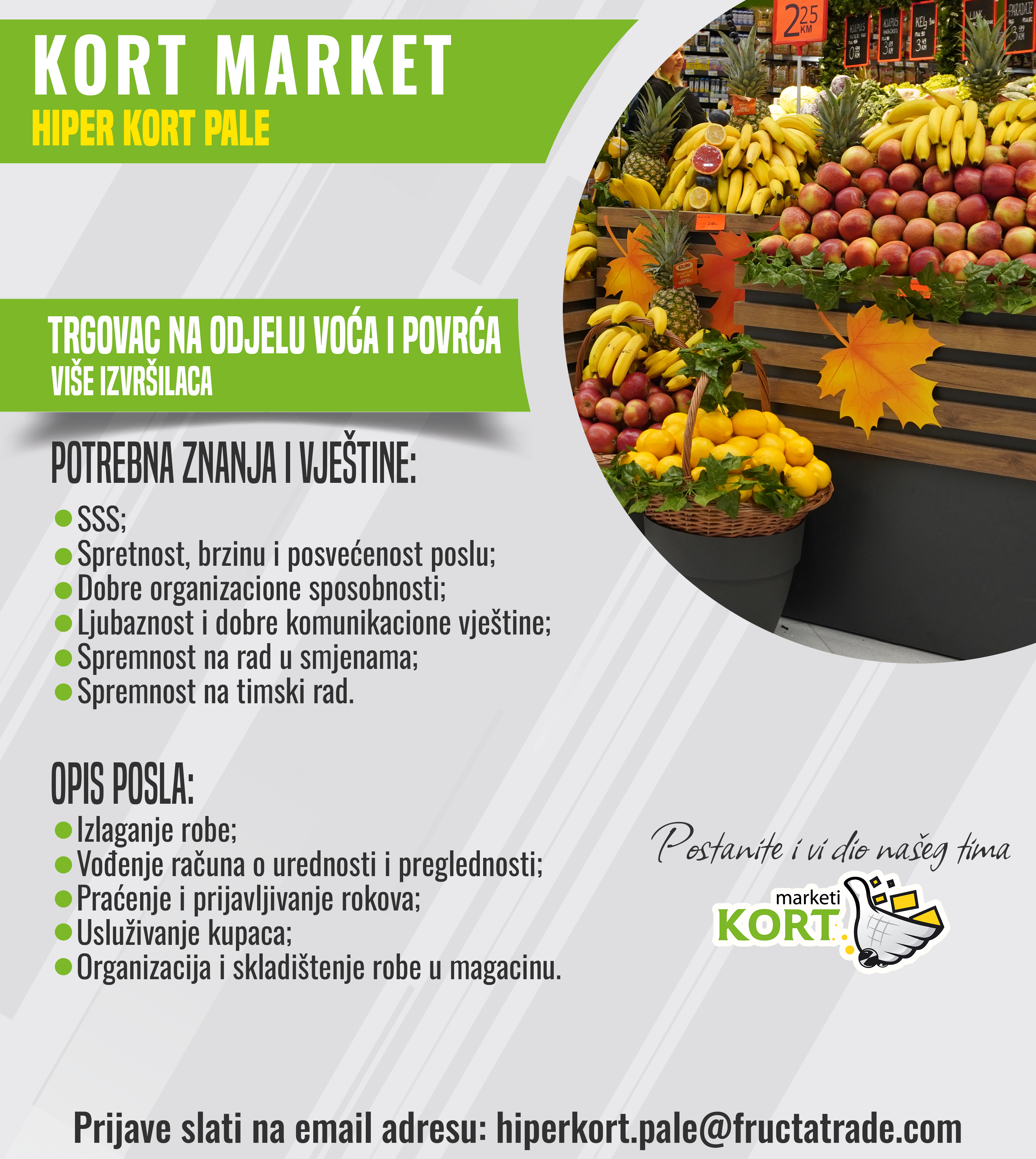 Trgovac na odjelu voća i povrća (m/ž)