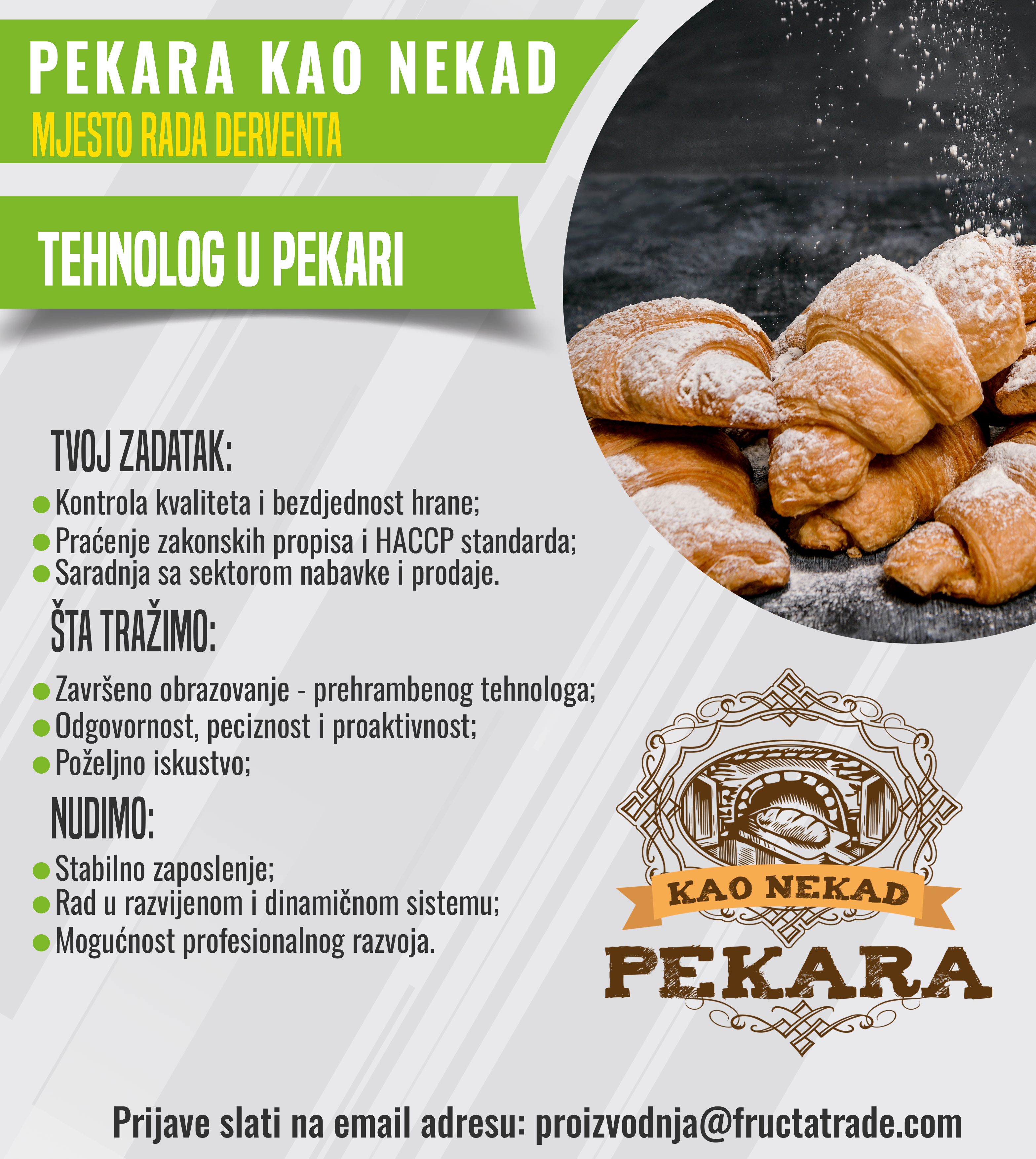 Tehnolog u pekari (m/ž)