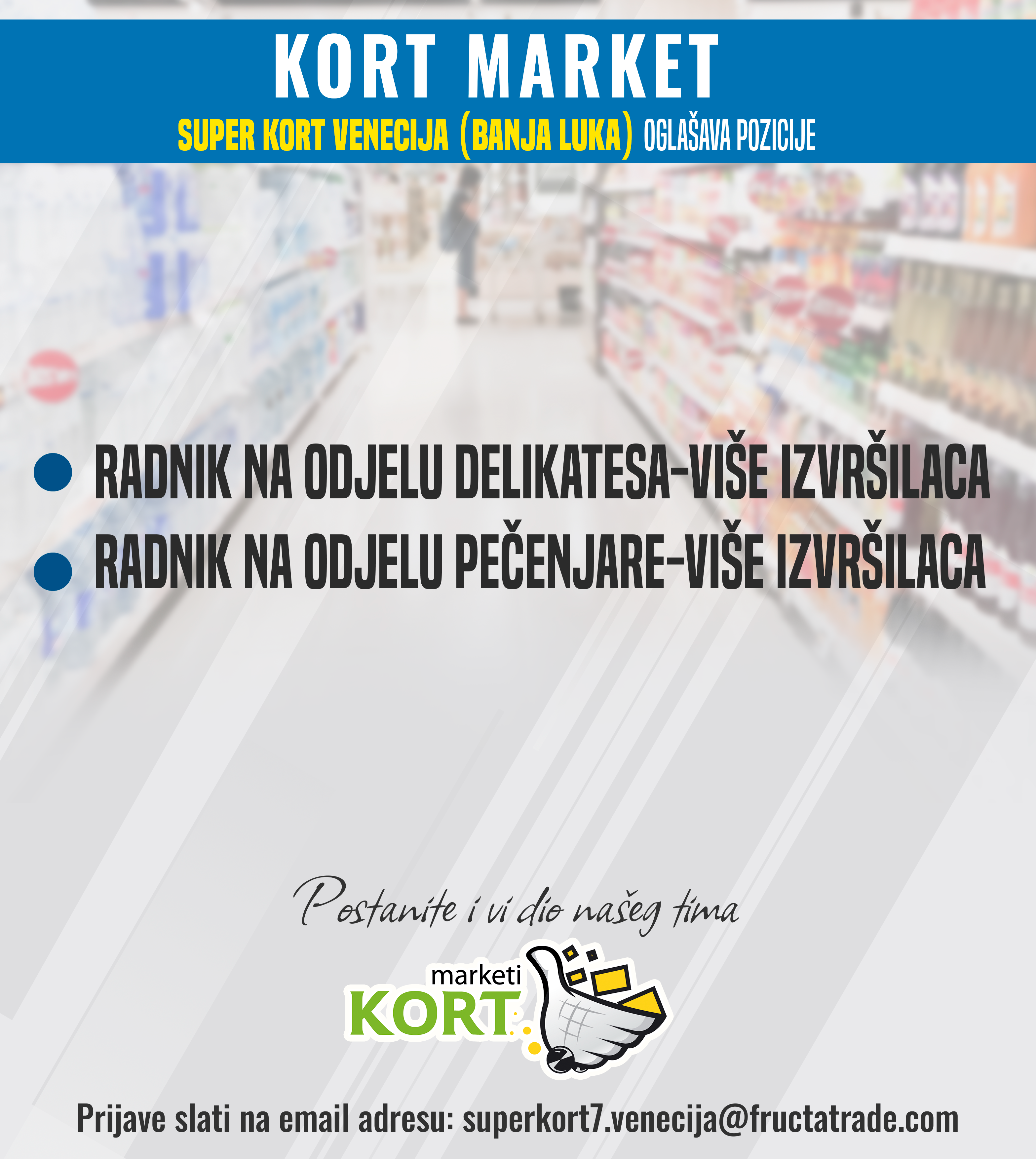 Radnik na odjelu delikatesa / Radnik na odjelu pečenjare (m/ž)
