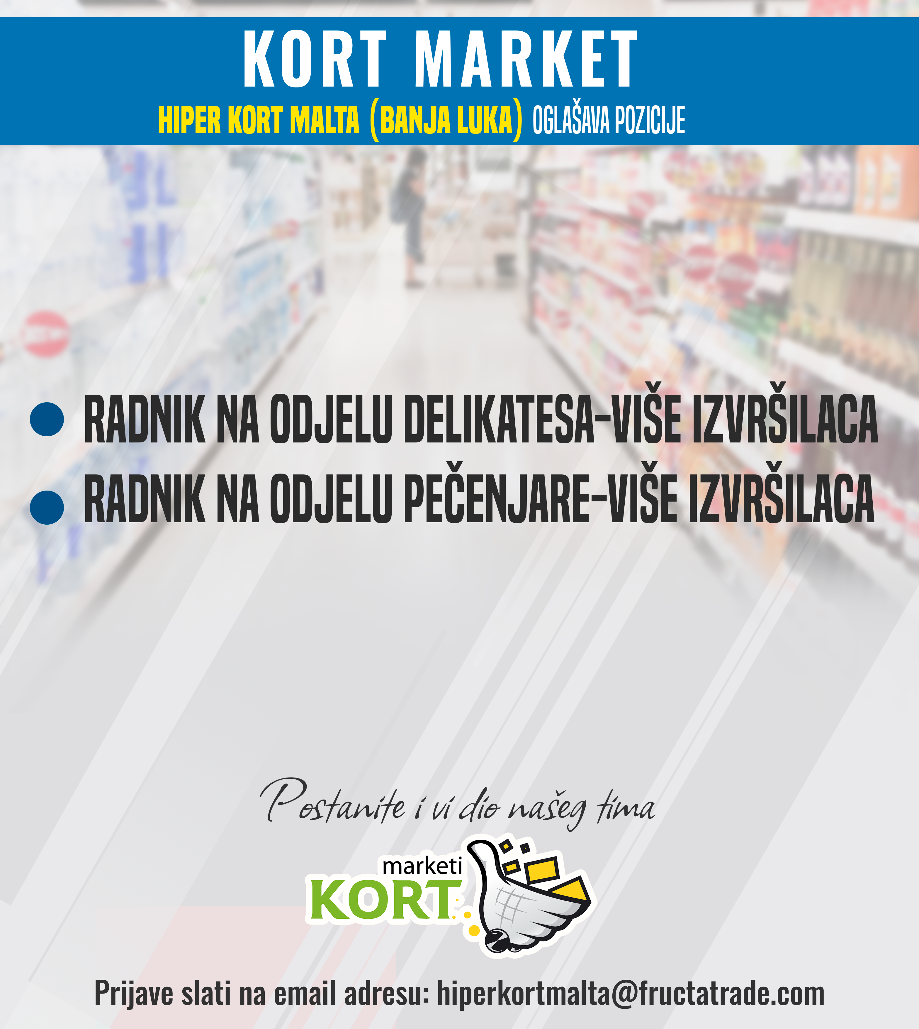 Radnik na odjelu delikatesa / Radnik na odjelu pečenjare (m/ž)