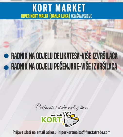 Radnik na odjelu delikatesa / Radnik na odjelu pečenjare (m/ž)