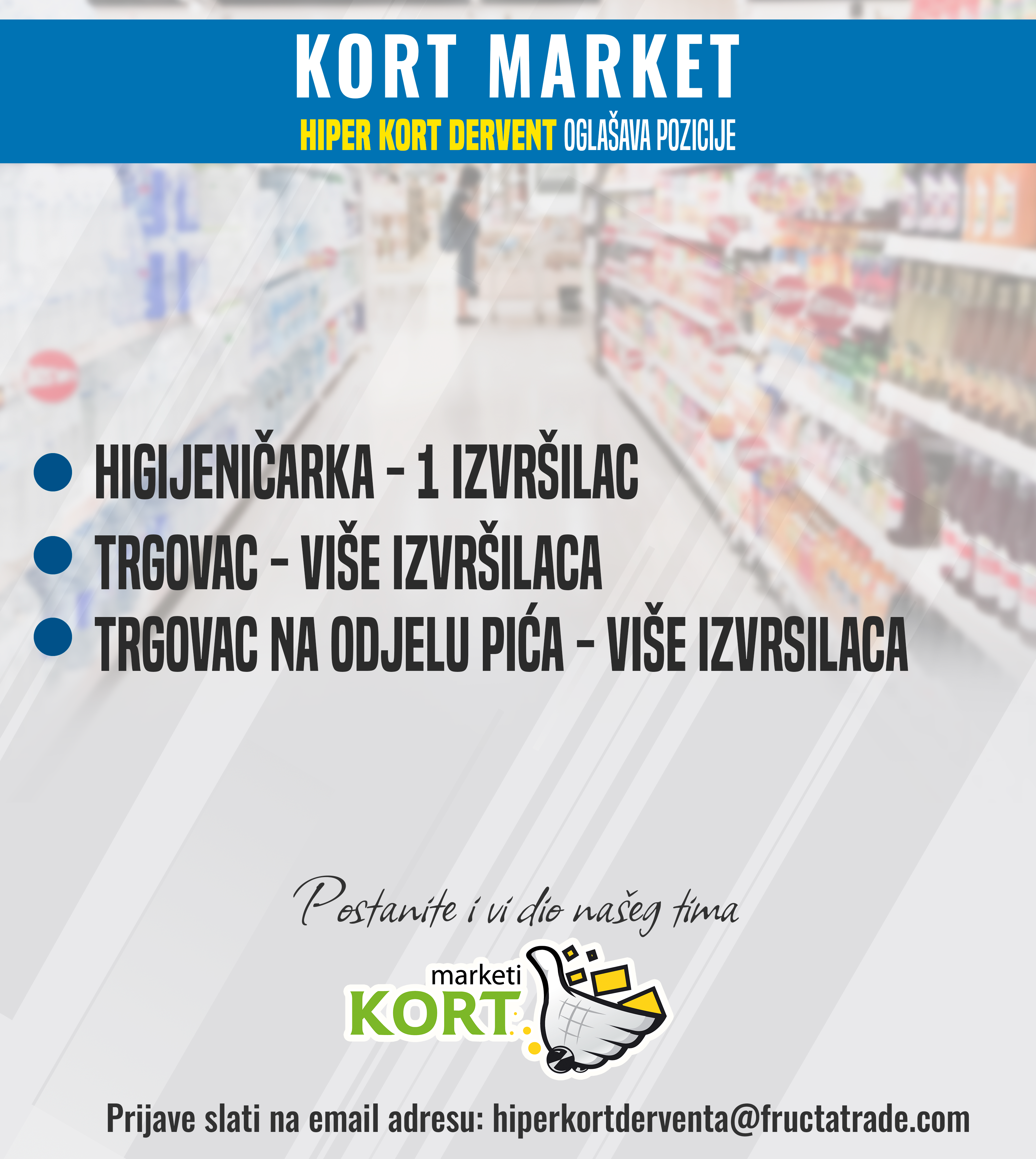 Higijeničar / Trgovac / Trgovac na odejlu (m/ž)